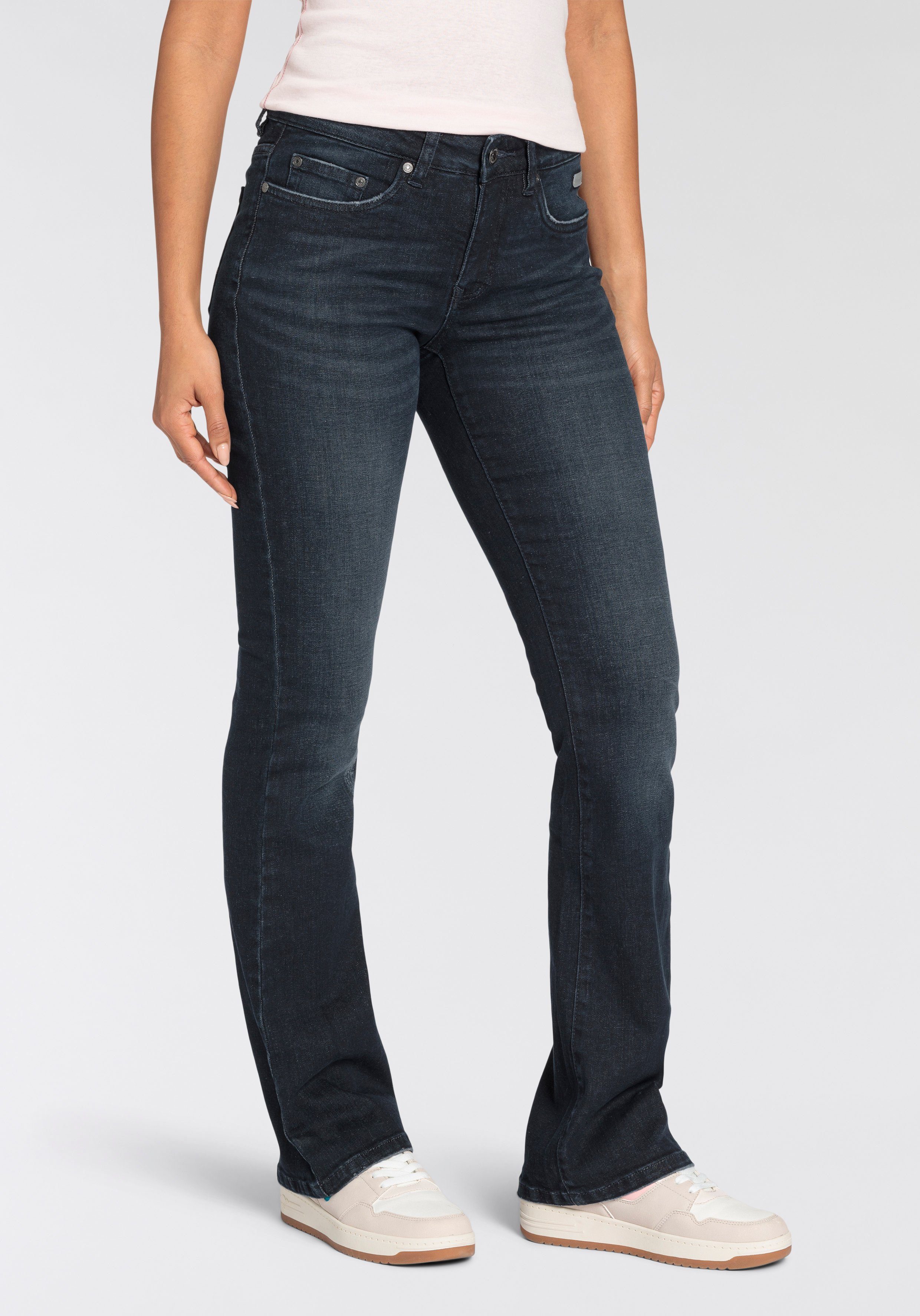 KangaROOS 5-Pocket-Jeans BOOT CUT -NEUE KOLLEKTION dark blue used | Stretchjeans