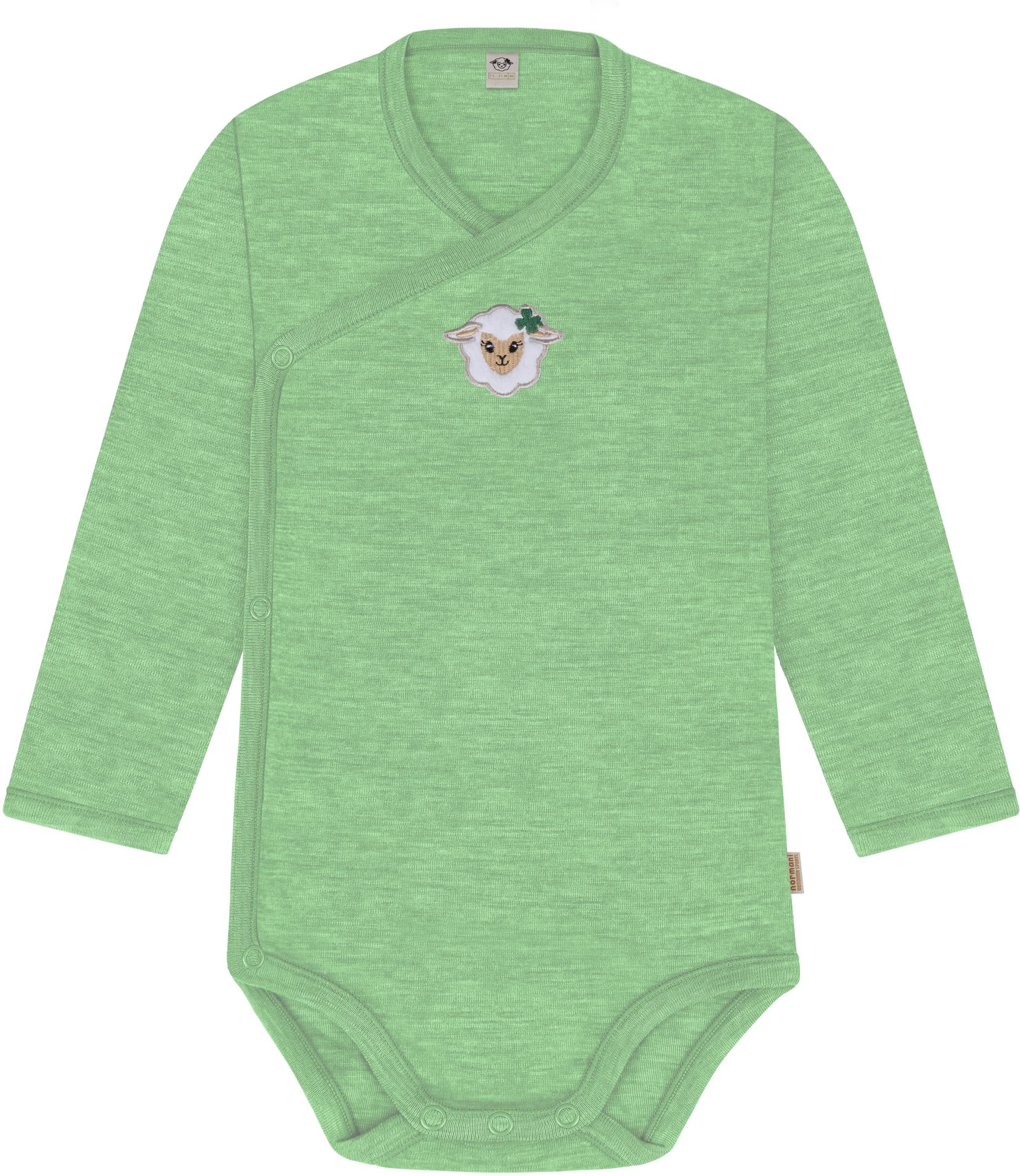 Langarmwickelbody Merino Baby-Body langärmeliger Wickelbody