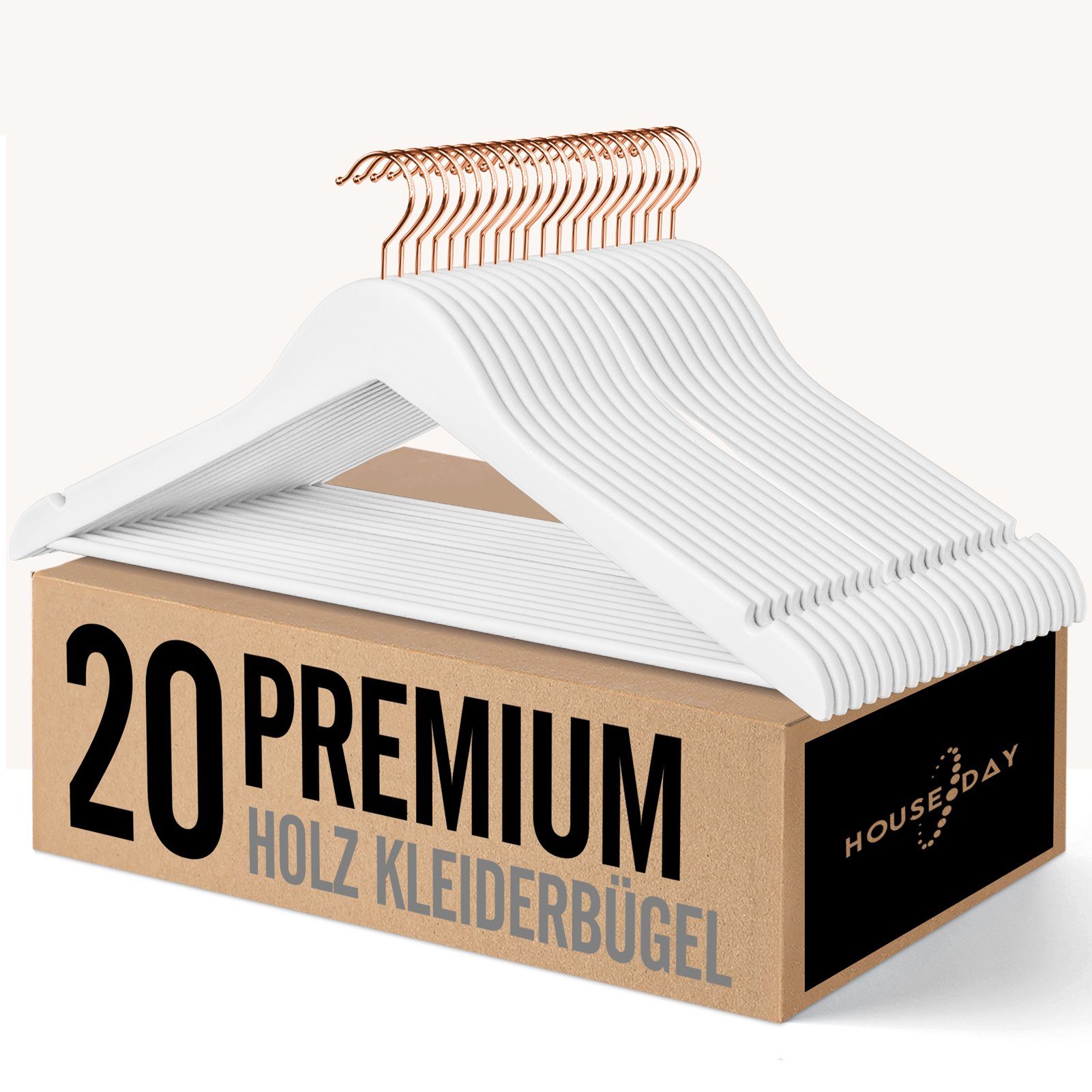 House Day Kleiderbügel Holz für Anzüge, rutschfest, (20-tlg), Kleiderbügel günstig online kaufen