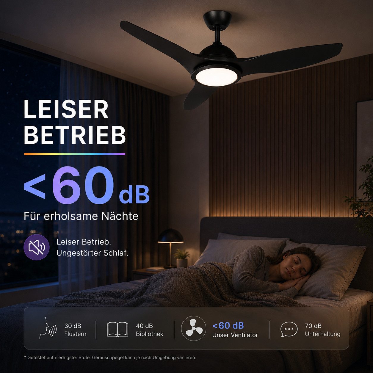 Braytron Deckenventilator mit Licht 3CCT Fernbedienung, Fernbedienung, LED fest integriert