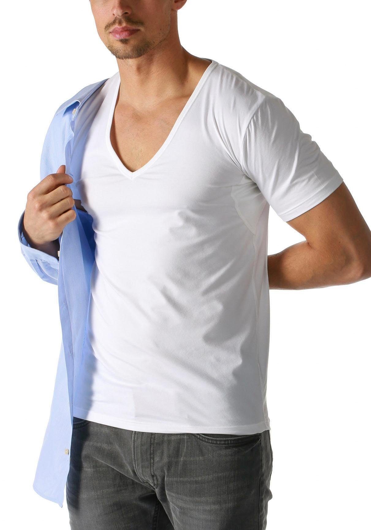 Mey Unterziehshirt V-Ausschnitt mit weiß Dry Functional tiefem Cotton