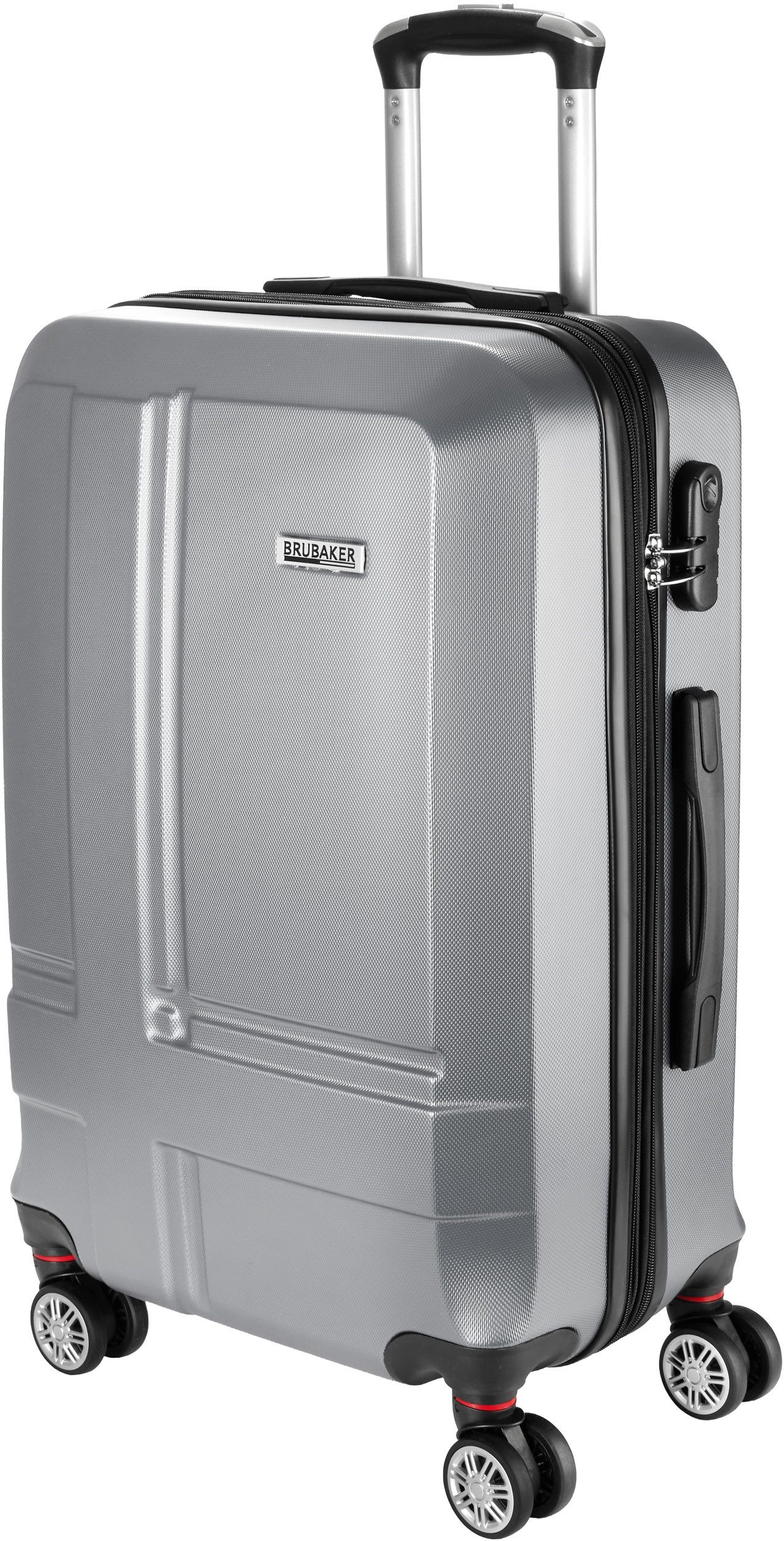 BRUBAKER Koffer Hartschalenkoffer New York - Erweiterbarer Hartschalen Reisekoffer, 4 Rollen, Rollkoffer mit Zahlenschloss, 4 Rollen und Teleskopgriff - ABS Koffer