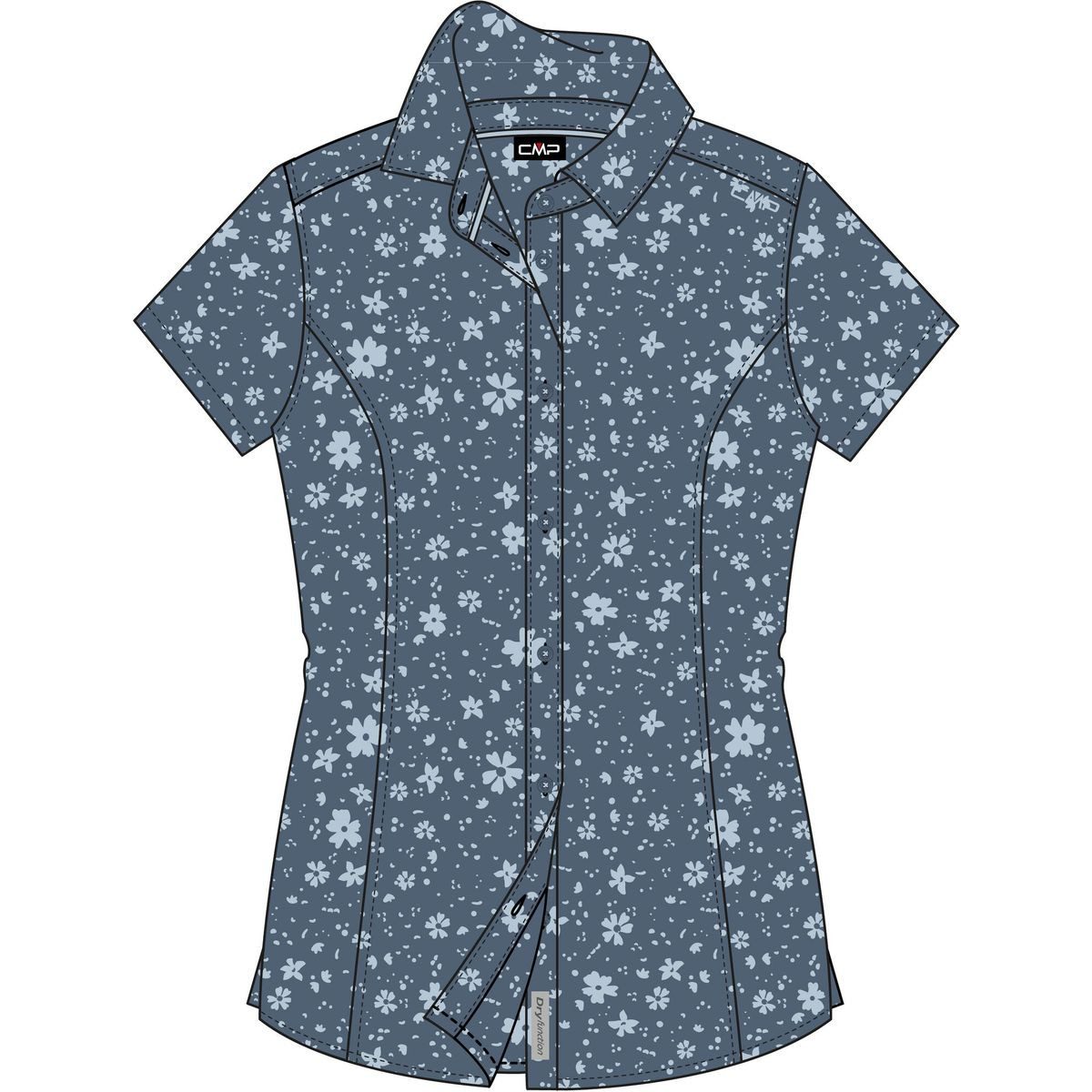 CMP Outdoorbluse Woman Shirt Leichte, atmungsaktive Damenbluse mit Blumenmuster, ideal für