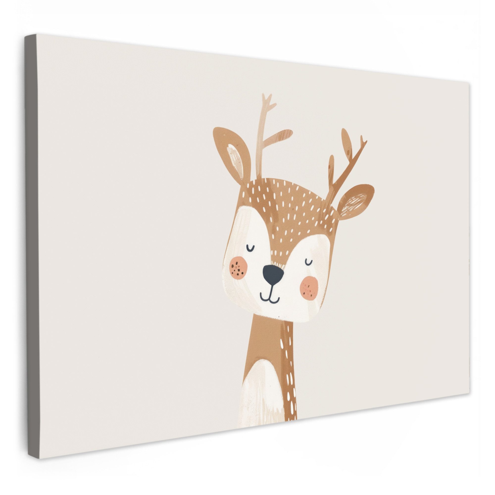 OneMillionCanvasses® Leinwandbild Hirsche - Tiere - Beige, Fotodruck (1 St) günstig online kaufen