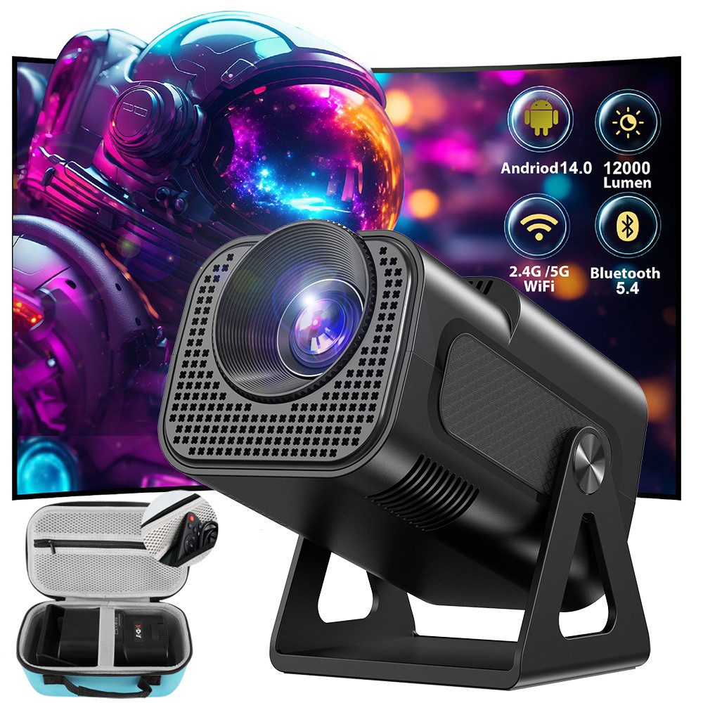 XGODY Android 14 Smart Projektor 2026 Upgrade 8K-Dekodierung LCD-Beamer (12000 lm, 10000:1, 3840 x 2160 px, H726-Chip, Auto Keystone Correction, 180° Drehbar, BT 5.4, WiFi 6)