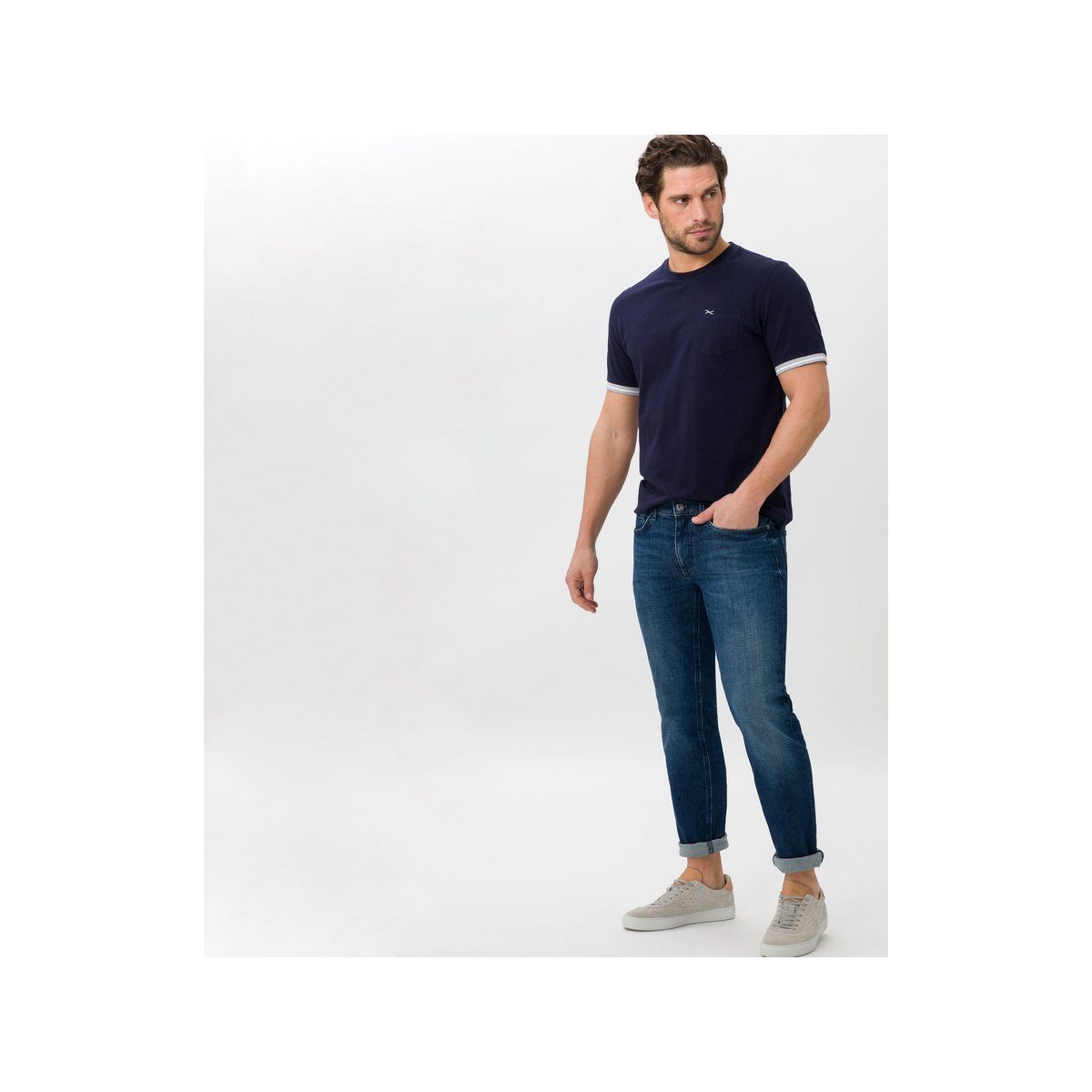 blau (1-tlg) Brax 5-Pocket-Jeans