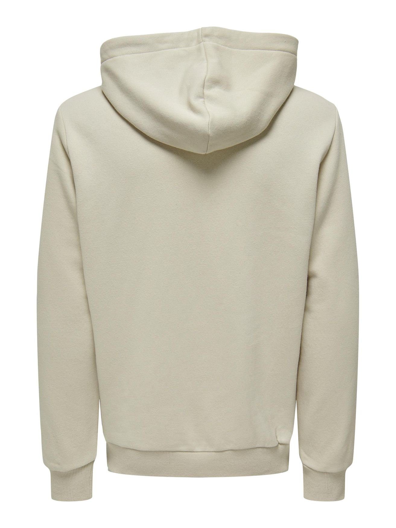 ONLY & SONS ONSCERES in Kapuzen Basic Hoodie Weicher Hoodie 5425 Beige-2 Pullover