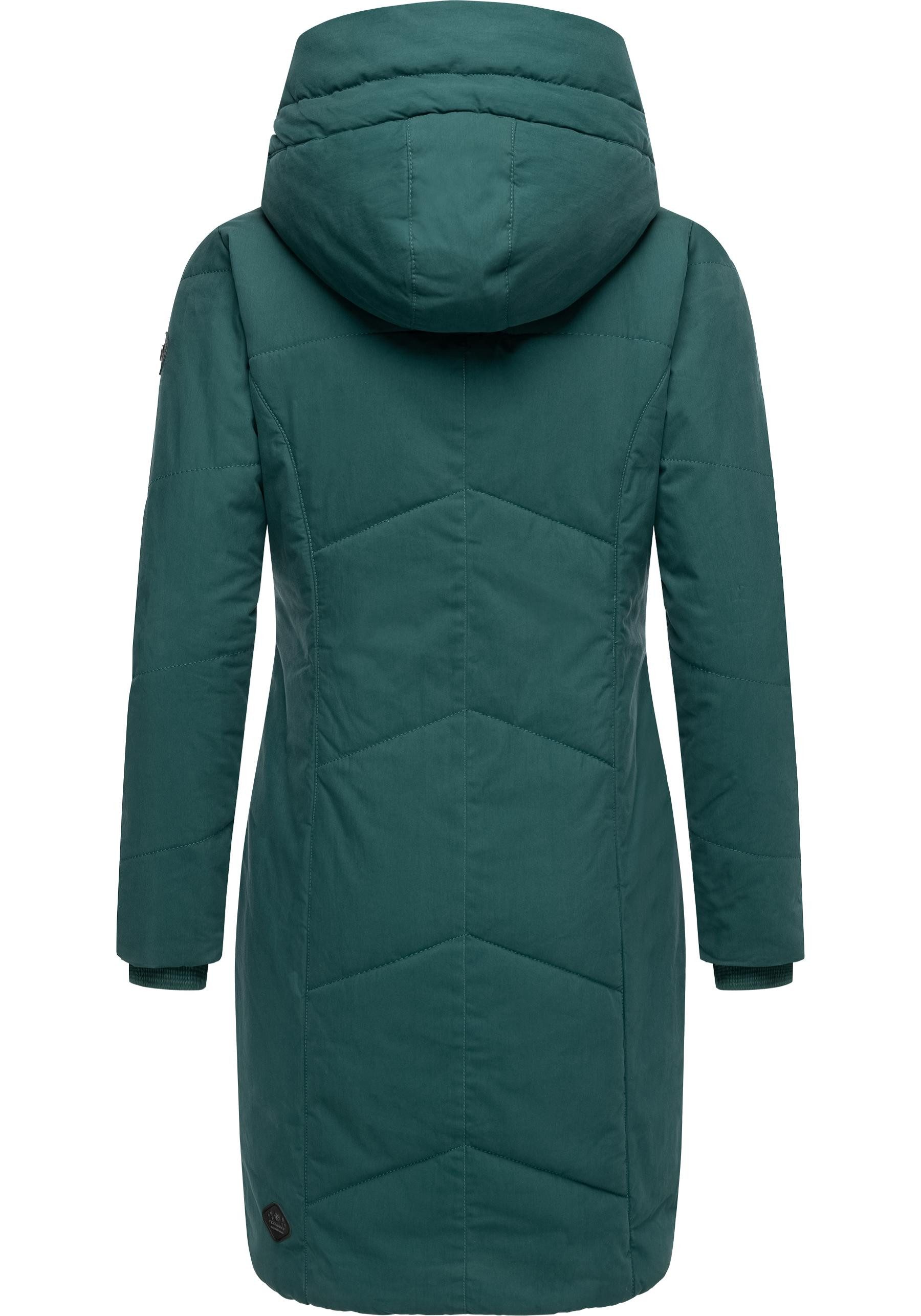 Ragwear Wintermantel Gordon Long gesteppter Winterparka mit asymmetrischem Kragen