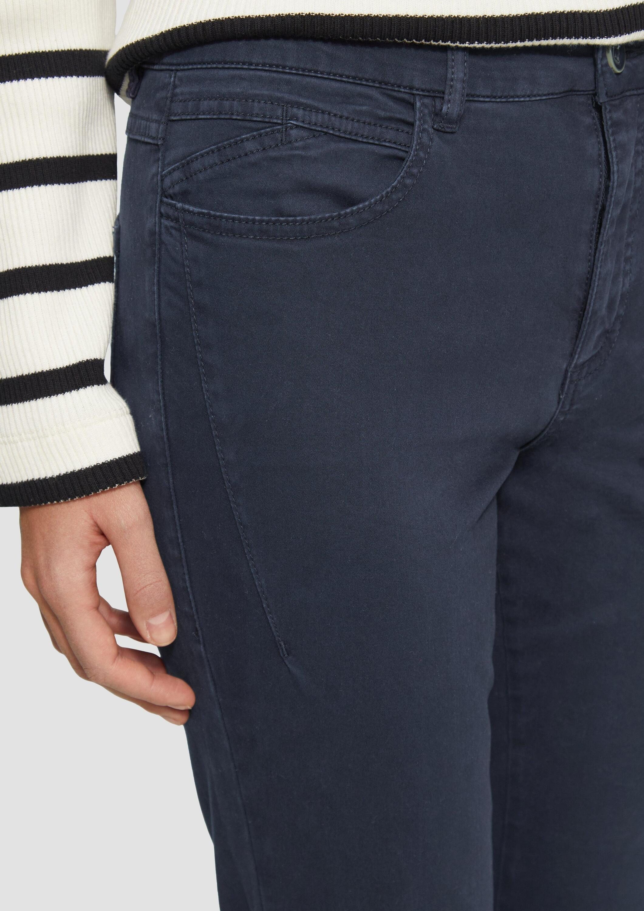 s.Oliver Chinos Hose Gewaschene Hose im Slim Fit aus Baumwollsatin