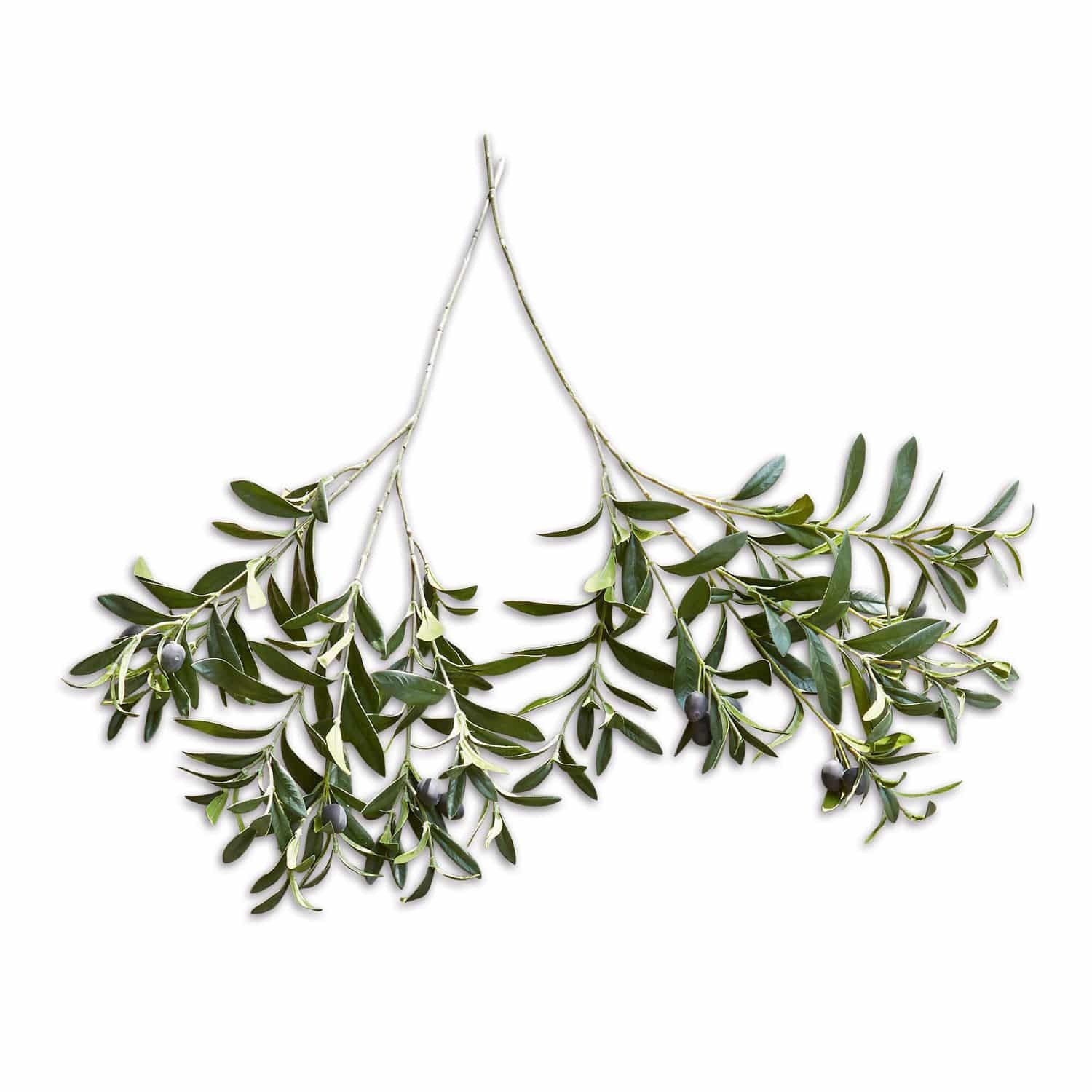 Kunstblume Deko-Olivenzweig 2er Set Olives grün