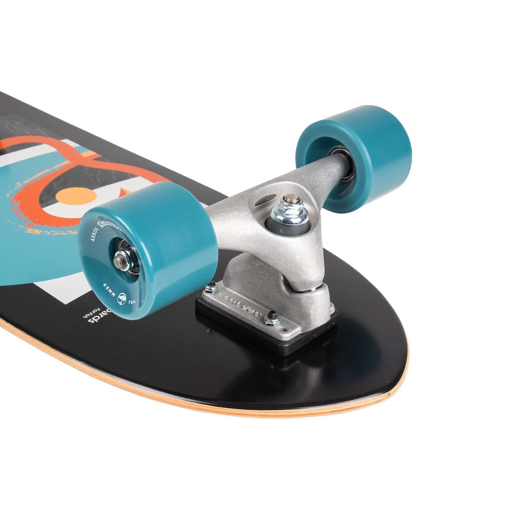 Arbor Collective Minilongboard x Carver CX Fat Fish 32", Surfskate Board mit Carver CX Achse