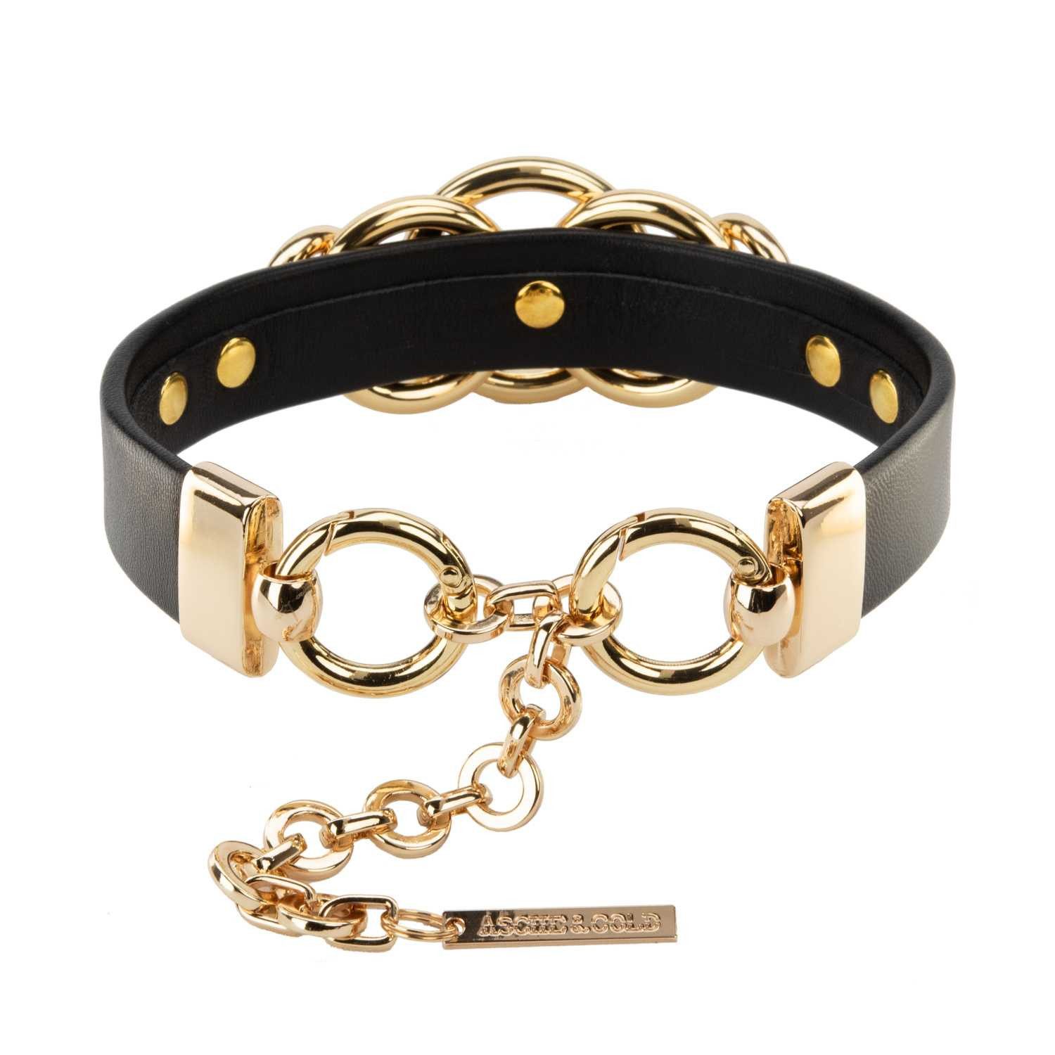 Asche & Gold Choker Adele Lederhalsband handgerfertigt