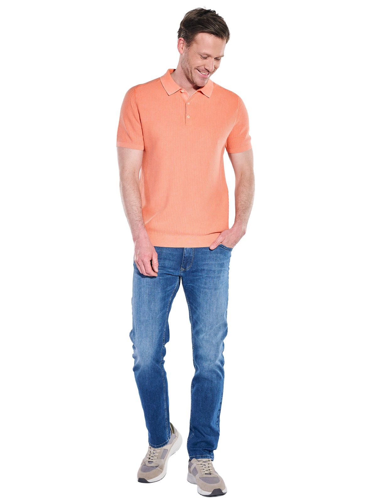 Engbers Poloshirt Herren Modisches Strick-Polo, Orange