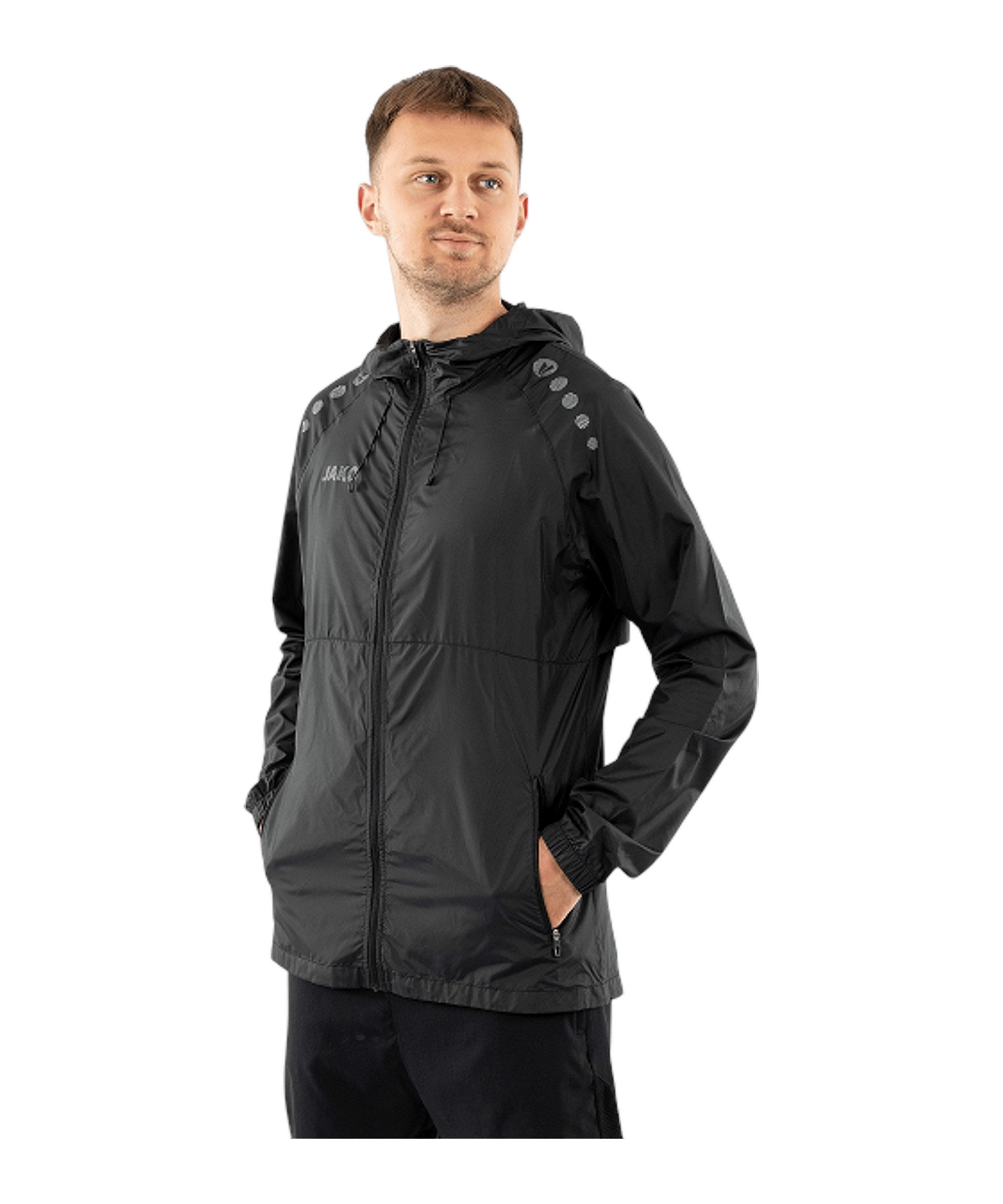 Jako Allwetterjacke Flow Lightweight Jacke (1-St) Kapuze_Kordelzug
