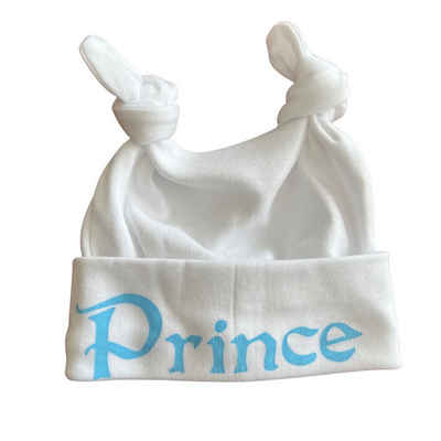 Babymajawelt Erstlingsmütze Babymütze Prince, Princess - Neugeborenen Mütze 0-3 Monate verstellbar, elastisch, hoher Tragekomfort, Made in EU