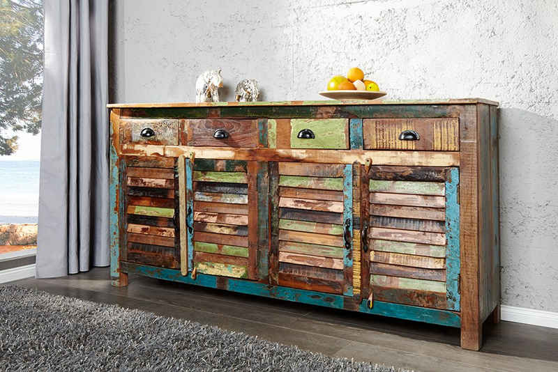 riess-ambiente Sideboard JAKARTA 160cm bunt, recyceltes Massivholz · mit 4 Schubladen · Kommode · Wohnzimmer