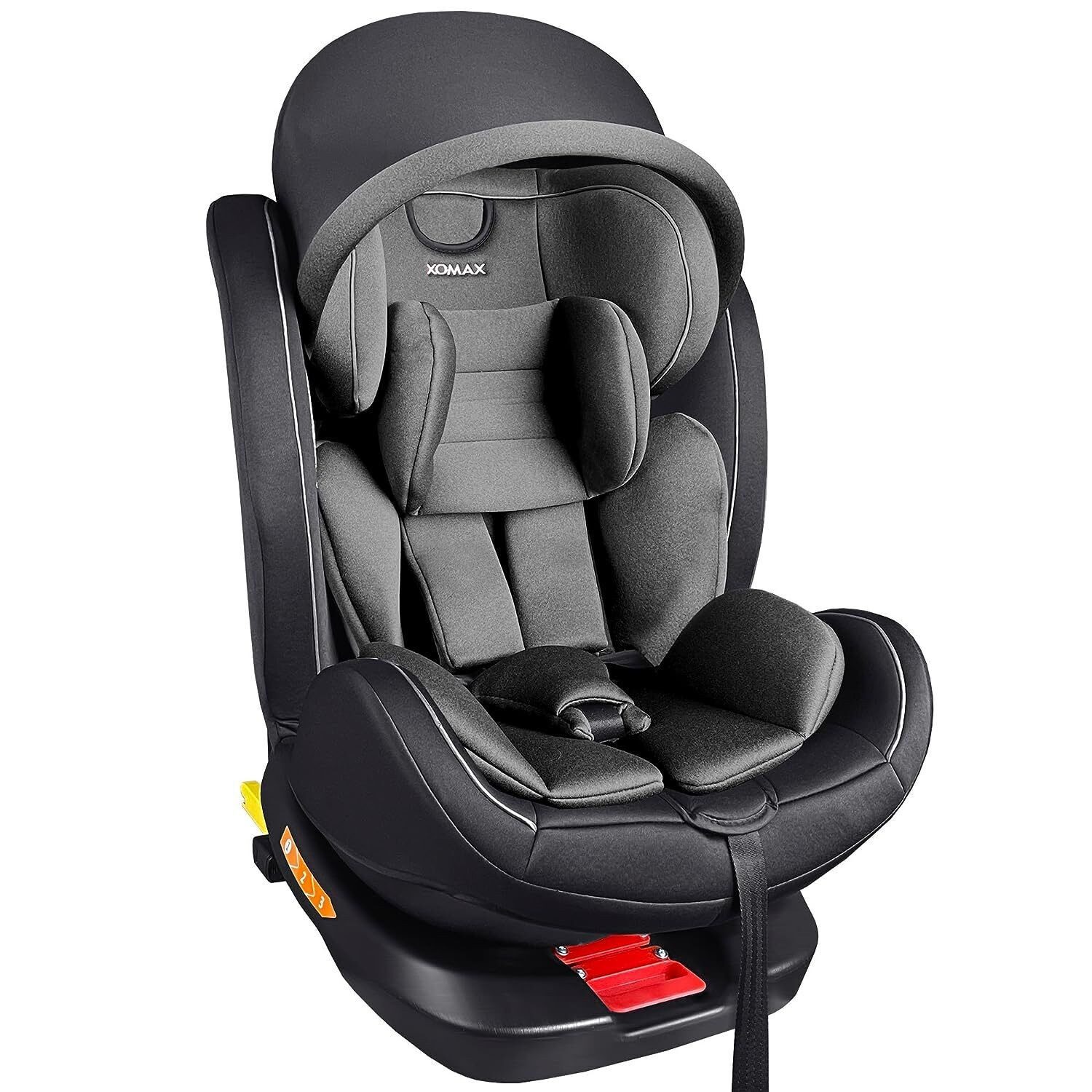 XOMAX Autokindersitz XOMAX XZ-16 grau ISOFIX Auto Kindersitz 0-36kg AUTOSITZ 360°Drehbar, ab: ab Geburt, bis: 12 Jahre, (1-tlg), Auto Kindersitz mit 360° Drehfunktion und Isofix