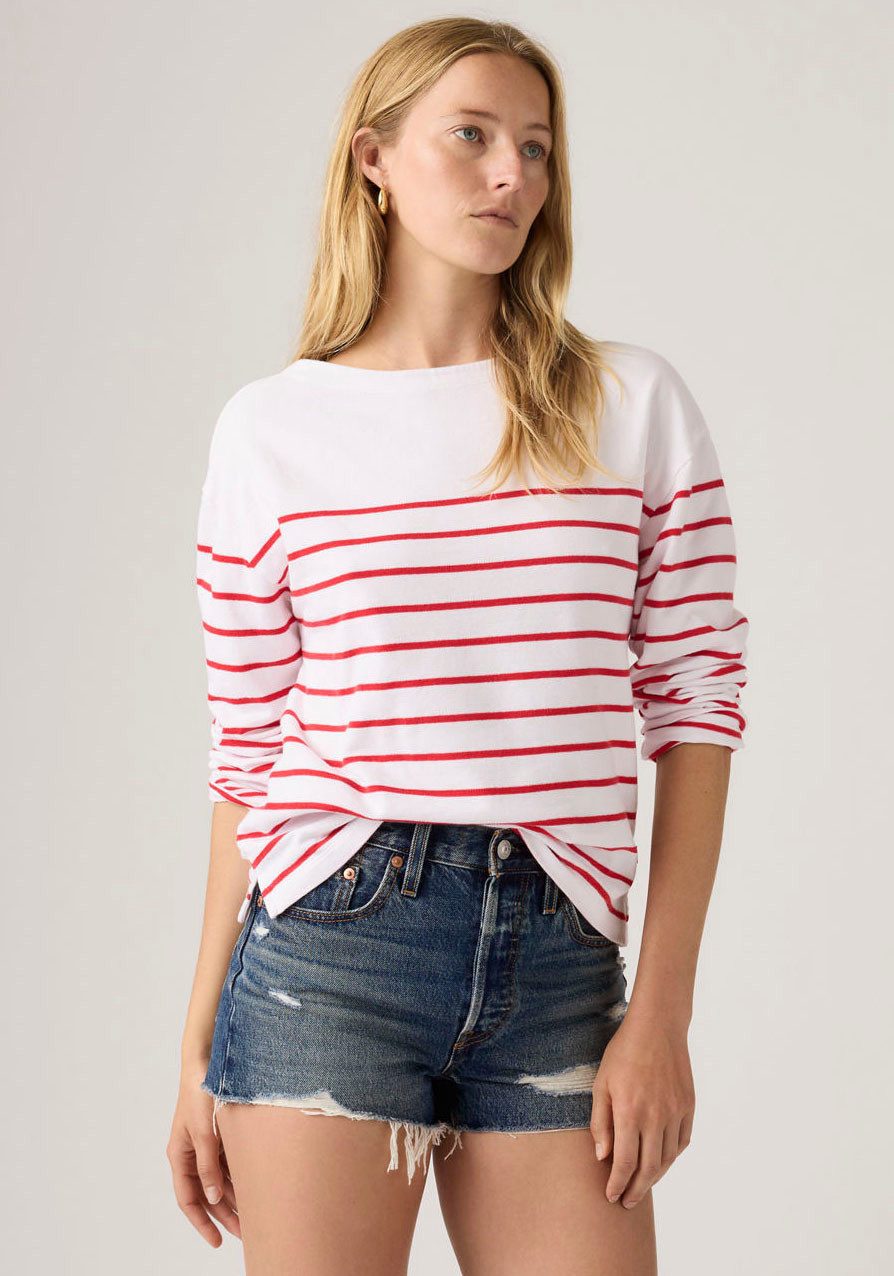 Levi's® Langarmshirt MARIN STRIPE TOP Saum mit kurzen Seitenschlitzen