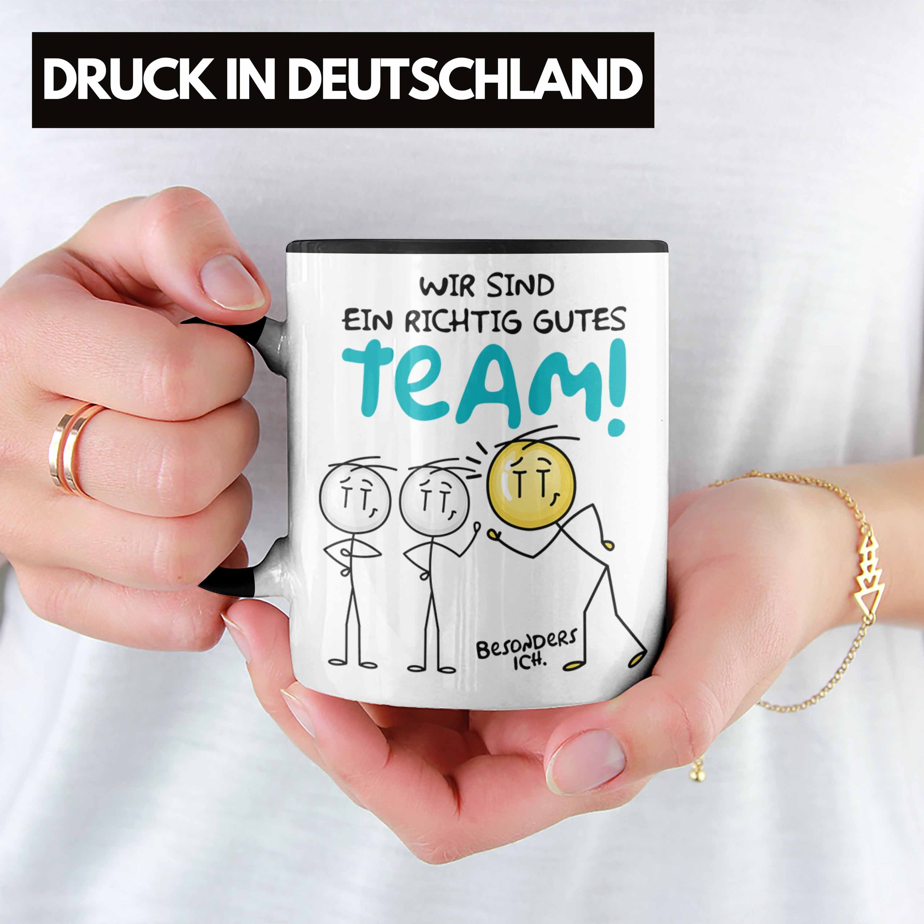 Trendation Tasse Dankeschön Geschenkidee Bestes für Tasse Schwarz Dan Geschenk Kaffeetasse Team
