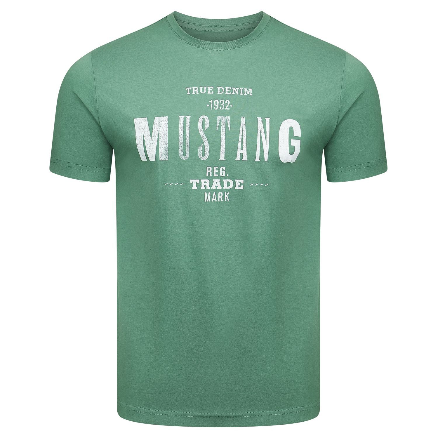 MUSTANG T-Shirt Herren Printshirt Regular Fit (1-tlg) Kurzarm Tee Shirt mit günstig online kaufen