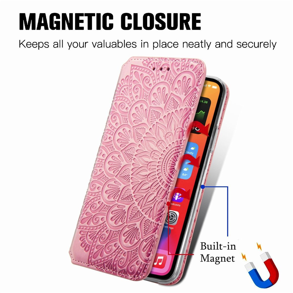 König Design Handyhülle Apple iPhone 11, Schutzhülle Schutztasche Case Cover Etuis Wallet Klapptasche Bookstyle