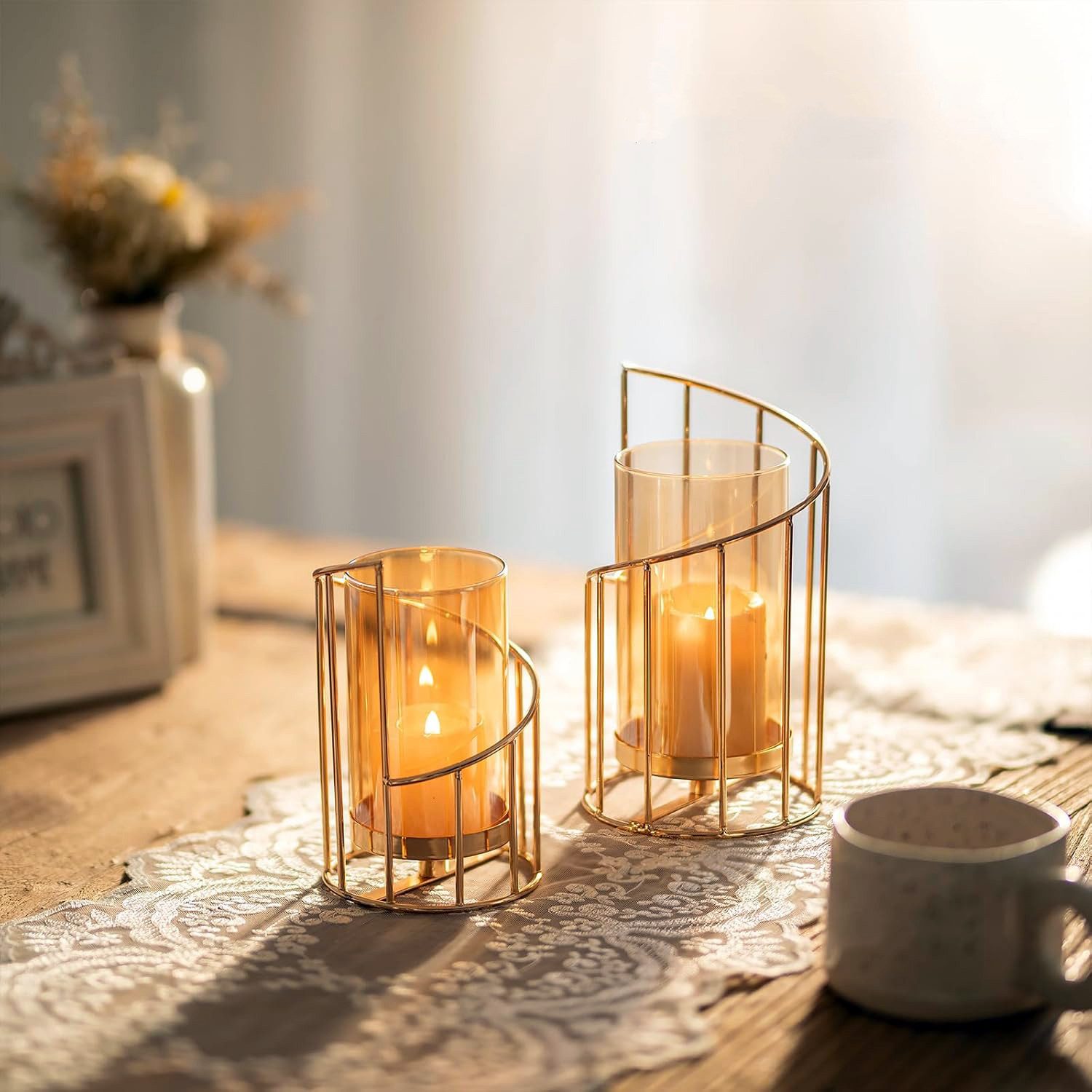 Kaket Kerzenständer Kerzenhalter Gold Set, 2 günstig online kaufen