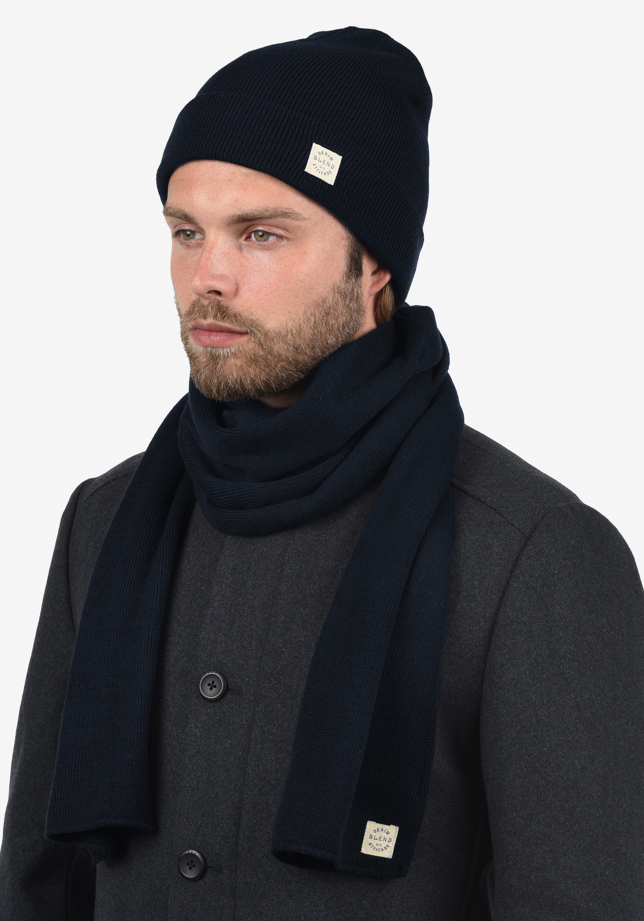 Blend Strickschal BHScar, Schal mit Logobadge