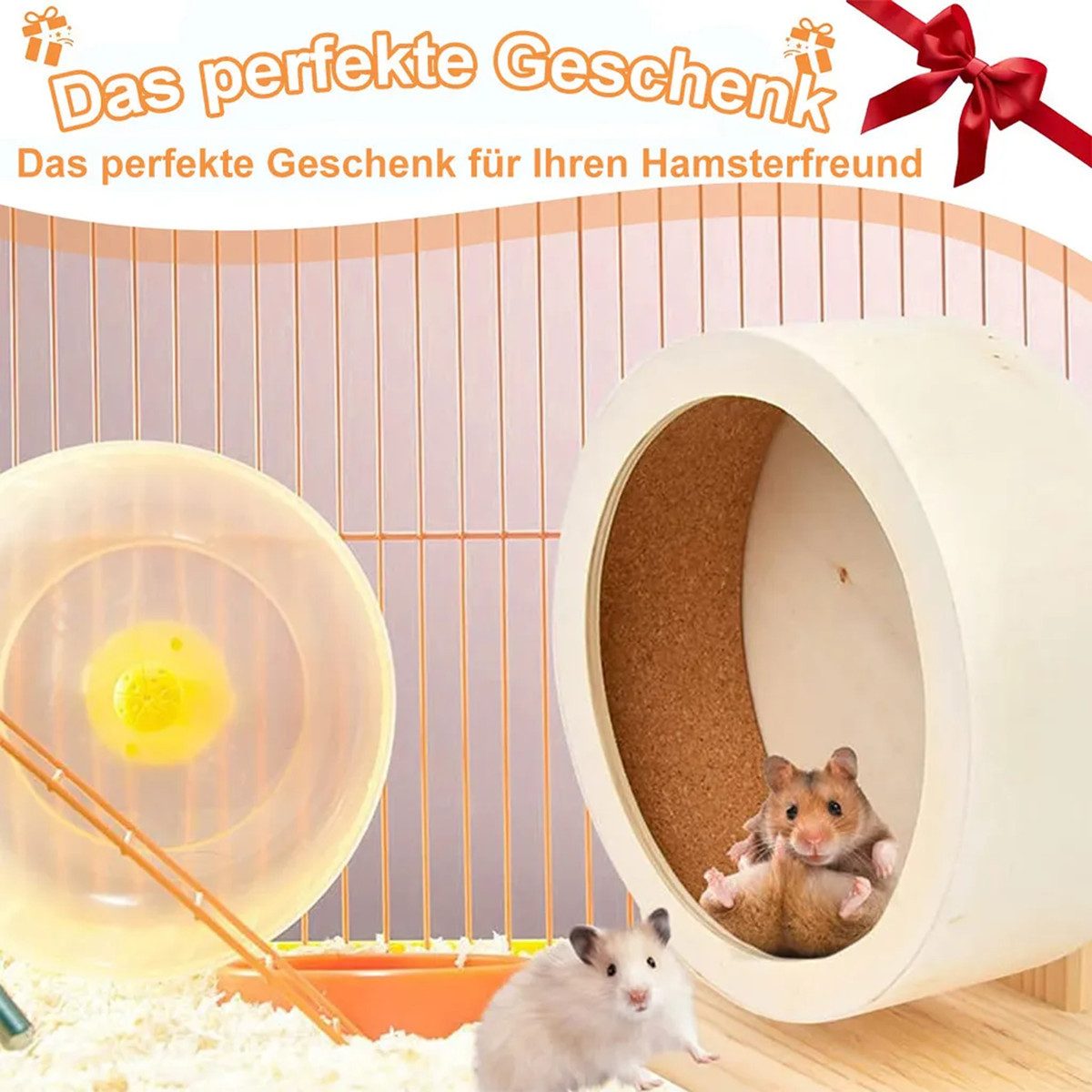 Novzep Kleintierklettergerüst Hamsterrad, Laufrad aus Holz für Kleintiere, günstig online kaufen