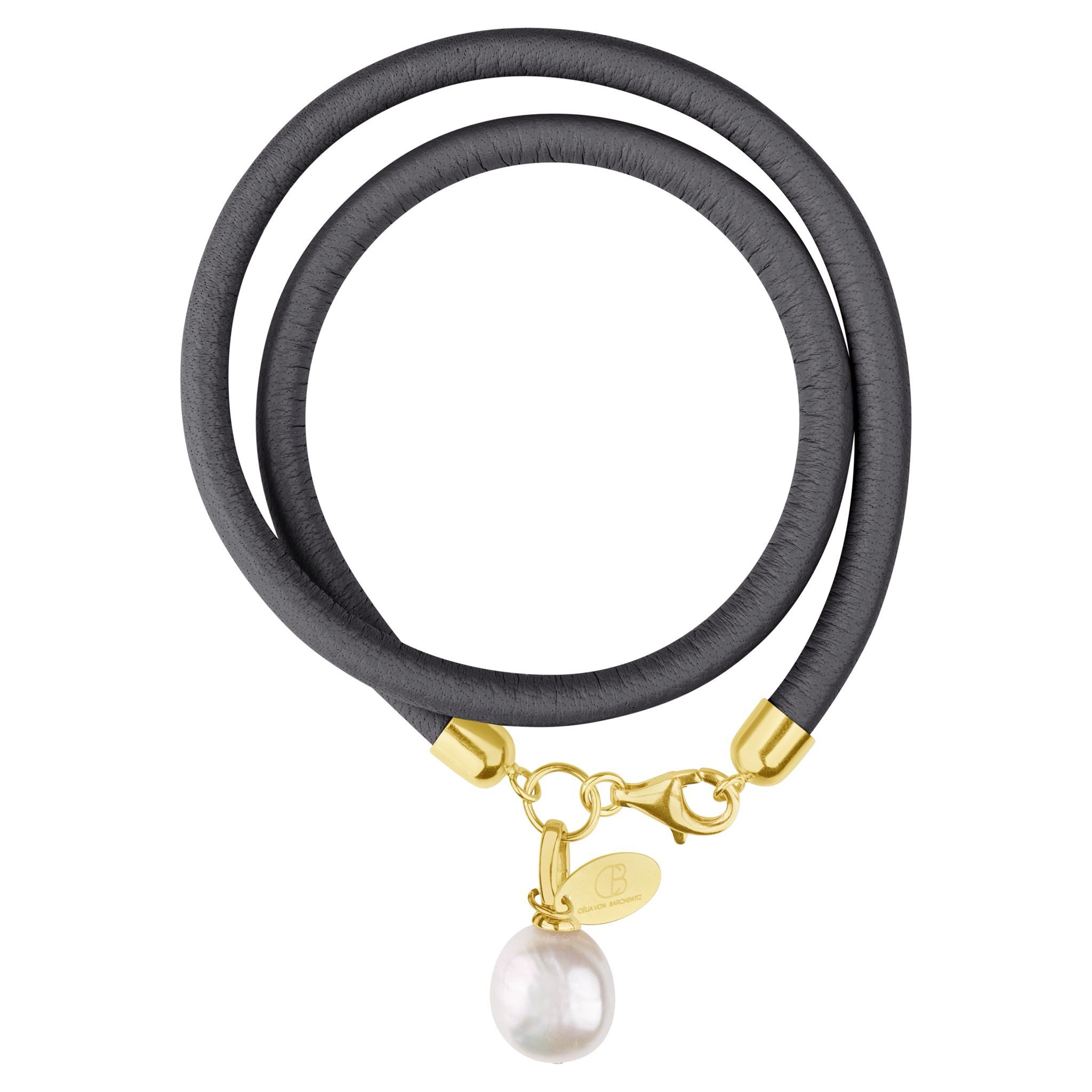 Celia von Barchewitz Wickelarmband NAPPA NOVA, echte Süßwasser-Zuchtperle semi-barocke Form, handgefertigt, 18k