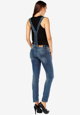 Cipo & Baxx Slim-fit-Jeans mit coolen Schulterträgern