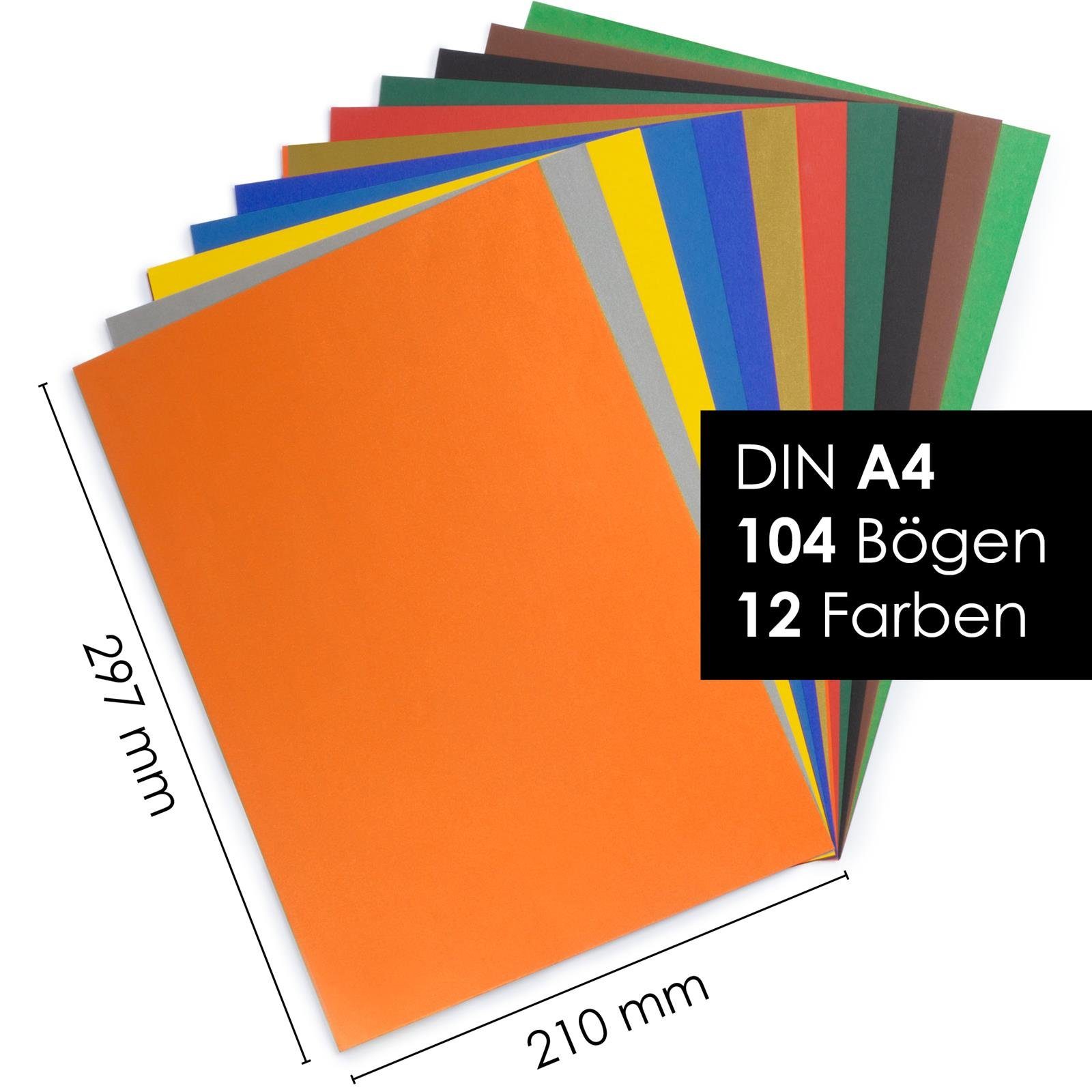 OfficeTree Transparentpapier 104 130g/m Tonpapier Bastelpapier Basteln Gestalten zum Blatt und A4 bunt