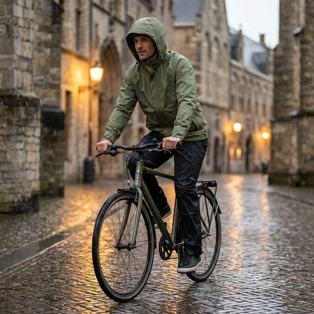 Regenponcho Basil Fahrrad Regenanzug Hoga Unisex olive green, Größe S