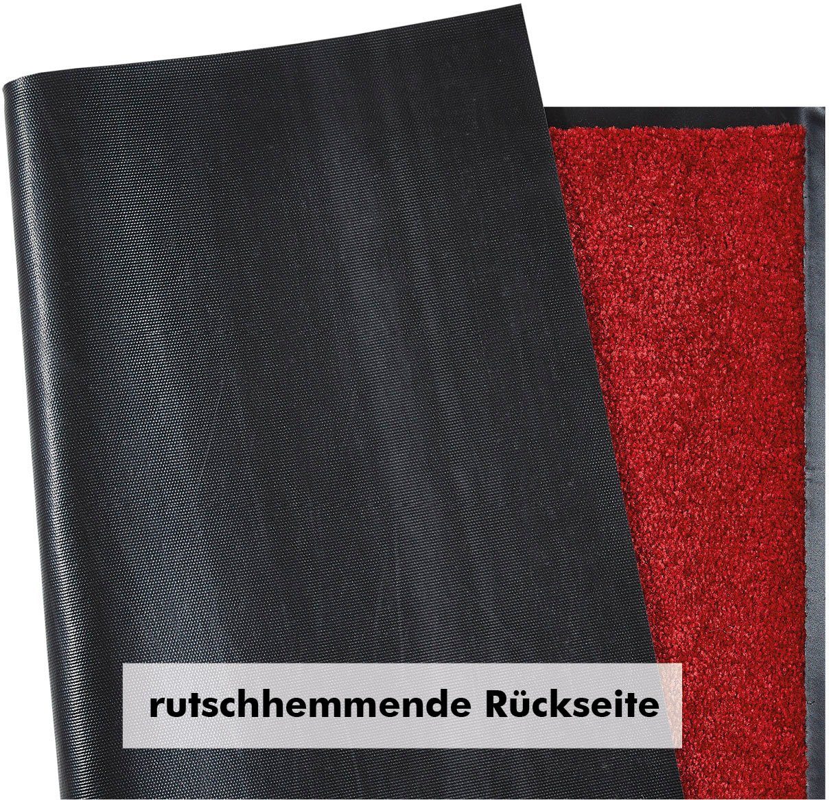 Herbst rot & Clean, Höhe: Schmutzfangmatte, Fußmatte rutschhemmend, Farben, rechteckig, Wash waschbar Uni mm, 7 &, Andiamo, Super