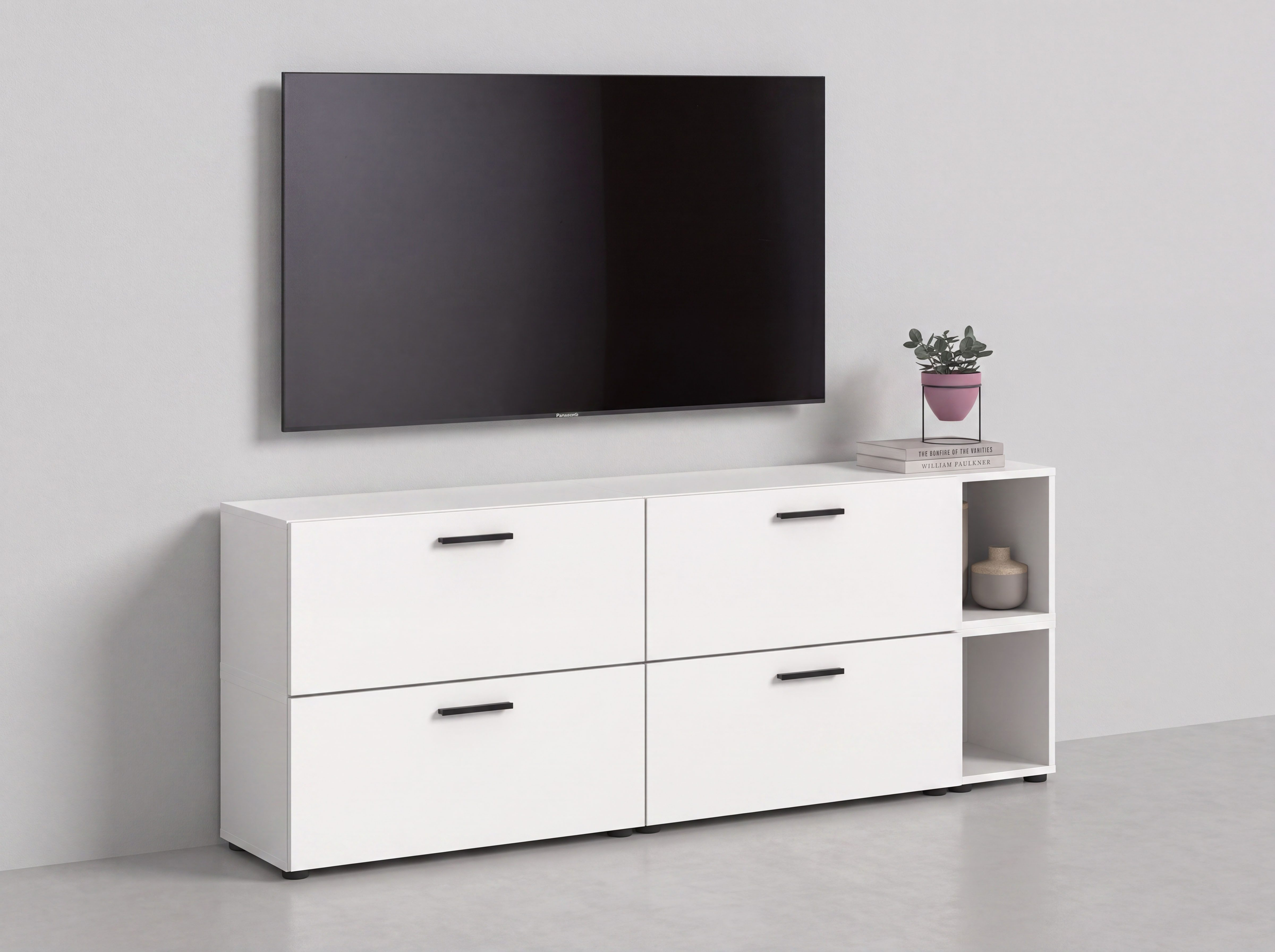 Home affaire Schrank-Set ENESTE, 6-teilig, in verschiedenen Farben, individuell kombinierbar, (2-St., verschiedenste Kombinationmöglichkeiten, stehend oder hängend), Stauraumelement, Kombination, Wohnkombination, Schrankwand, Lowboard