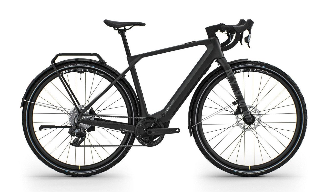 Conway E-Bike E-Gravelbike Nyvon 10.0 C black matt / reflective 28" 400 Wh Diamant, 12 Gang SRAM SRAM "Apex AXS XPLR", 12speed Schaltwerk