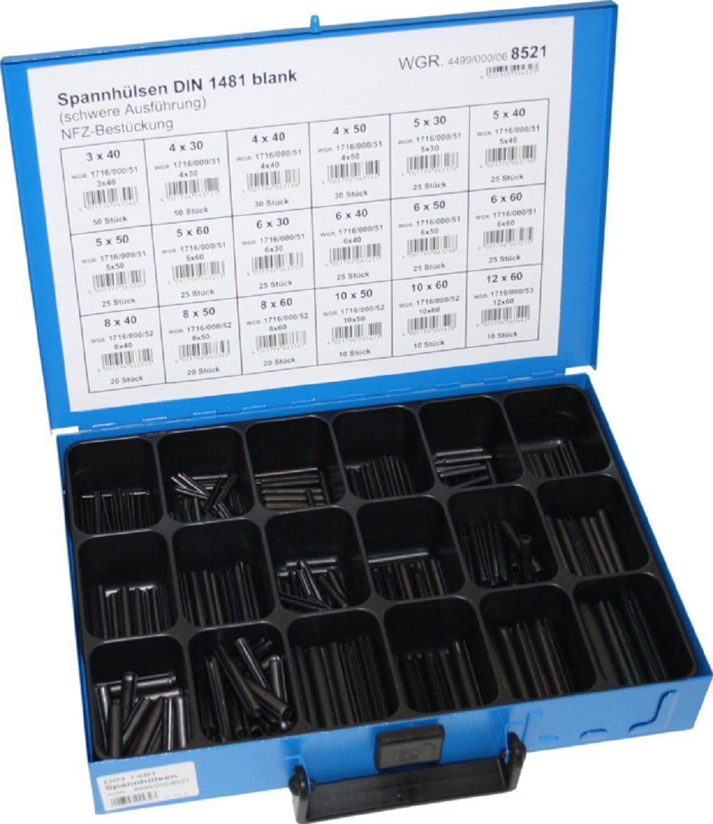 Dresselhaus Werkstatt-Set Dresselhaus Менюe Spannhülsen DIN 1481, schwere Ausführung, bla