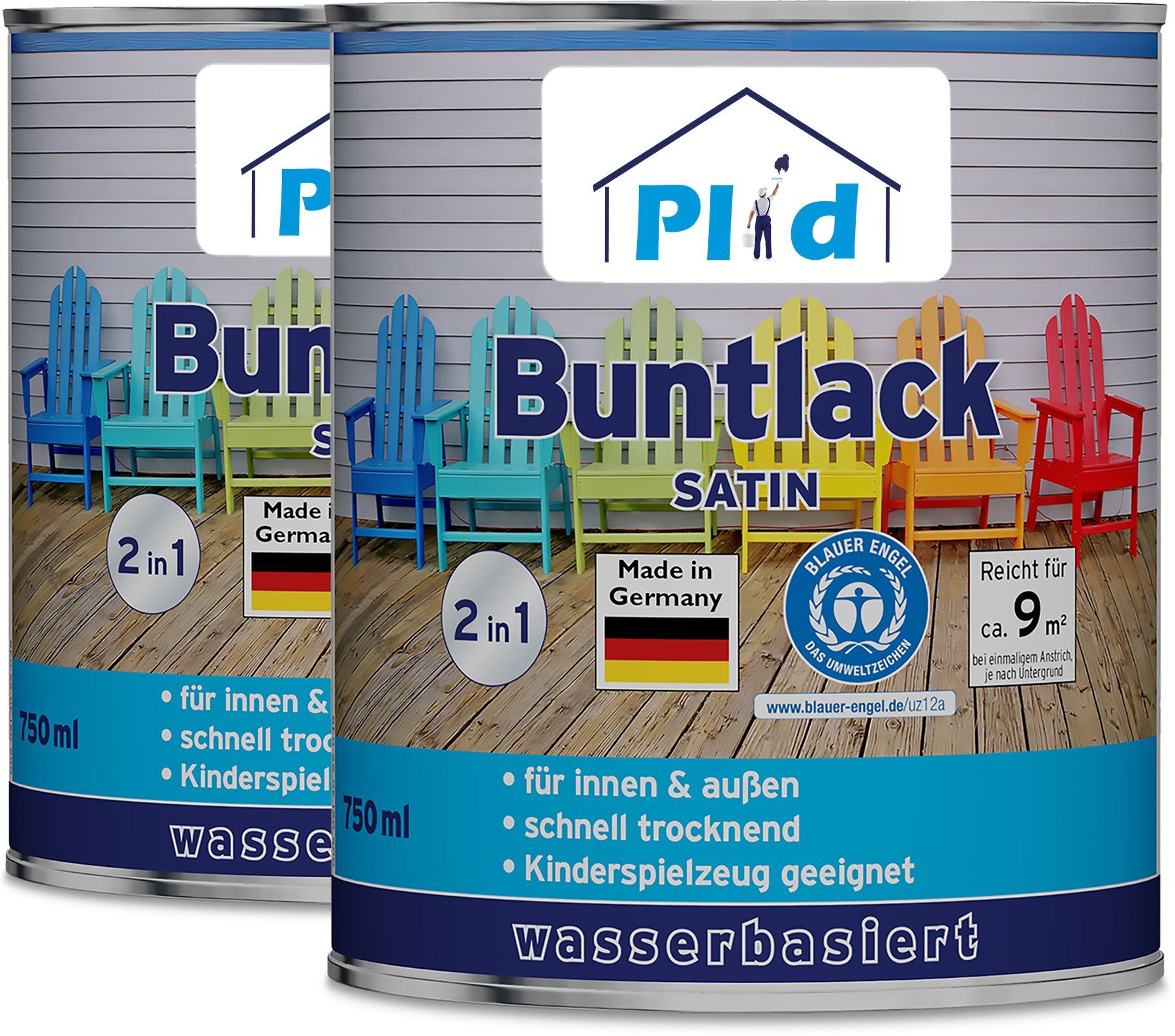 plid Acryl-Buntlack Buntlack Holzfarbe Türenlack Möbellack Acryllack Möbelfarbe Holzfarbe
