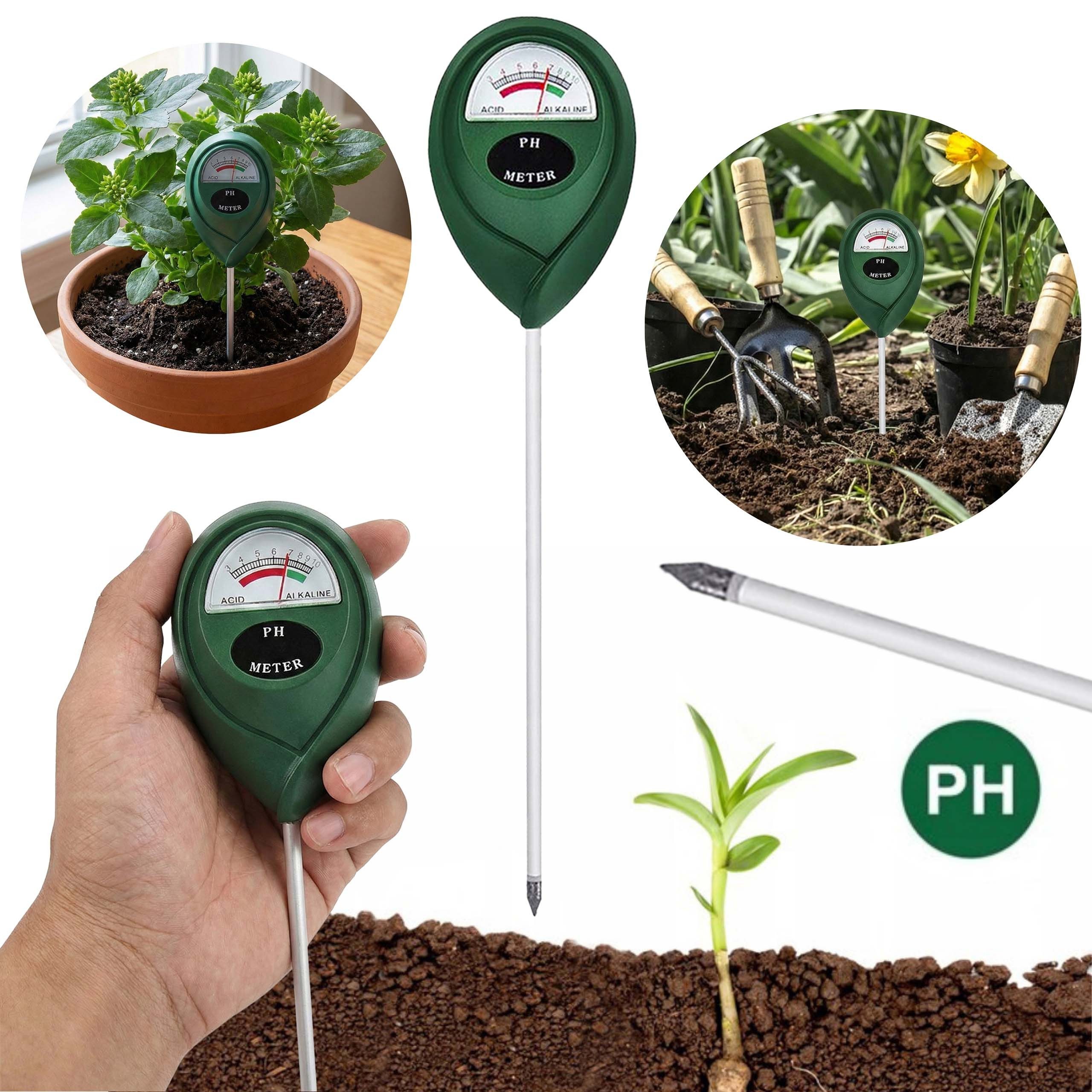 Bellushortus Bodentest Substrattester 26x6x4 cm, pH-Meter für Garten- und Topferde