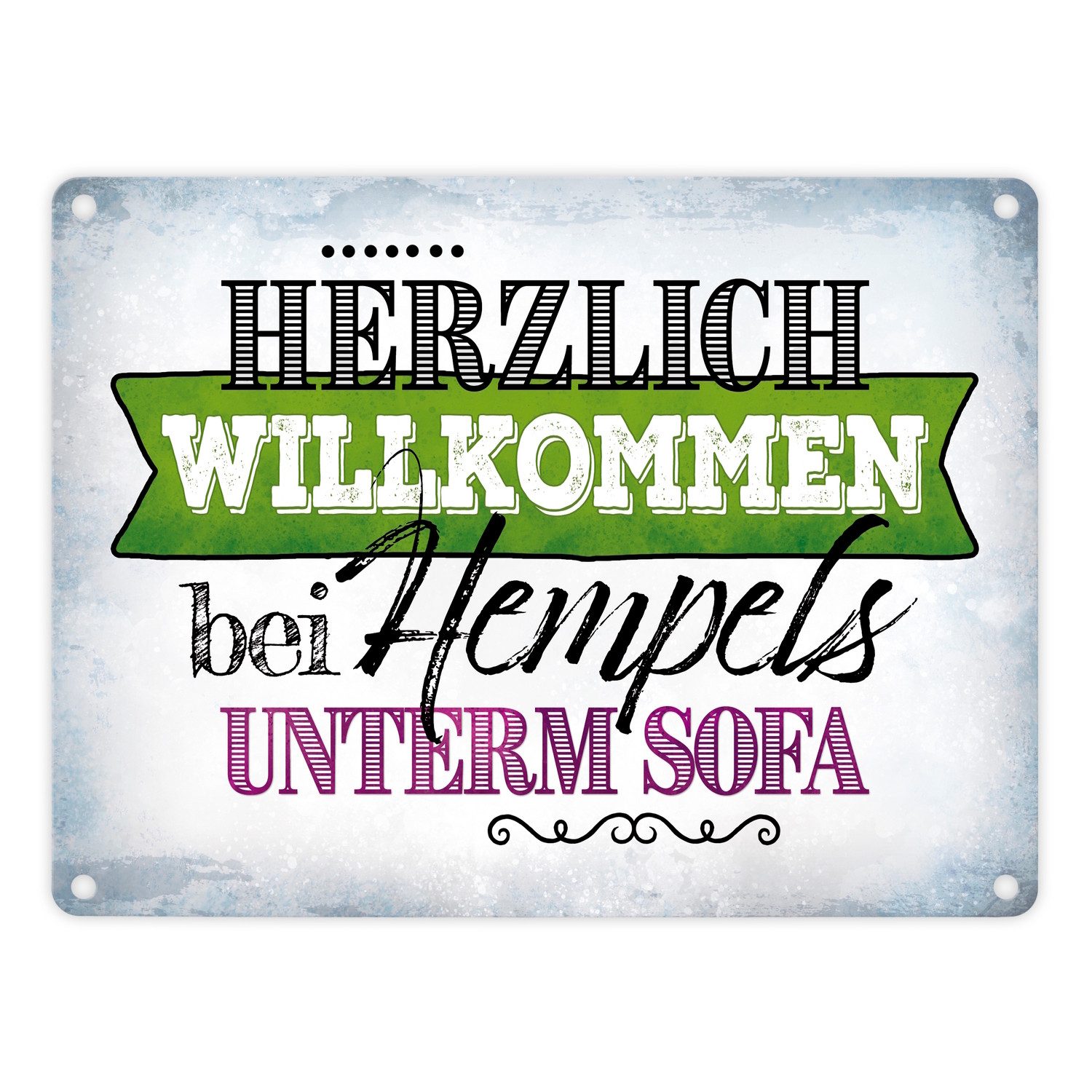 Metallschild Chaos Metallschild mit Redewendung & Spruch: Willkommen bei Hempels