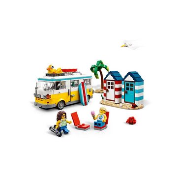 LEGO® Konstruktions-Spielset Creator 31138 - Strandcampingbus, (556 St), Spielset mit Strandhütten, Ferienhaus und Eisdiele, ab 8 Jahren