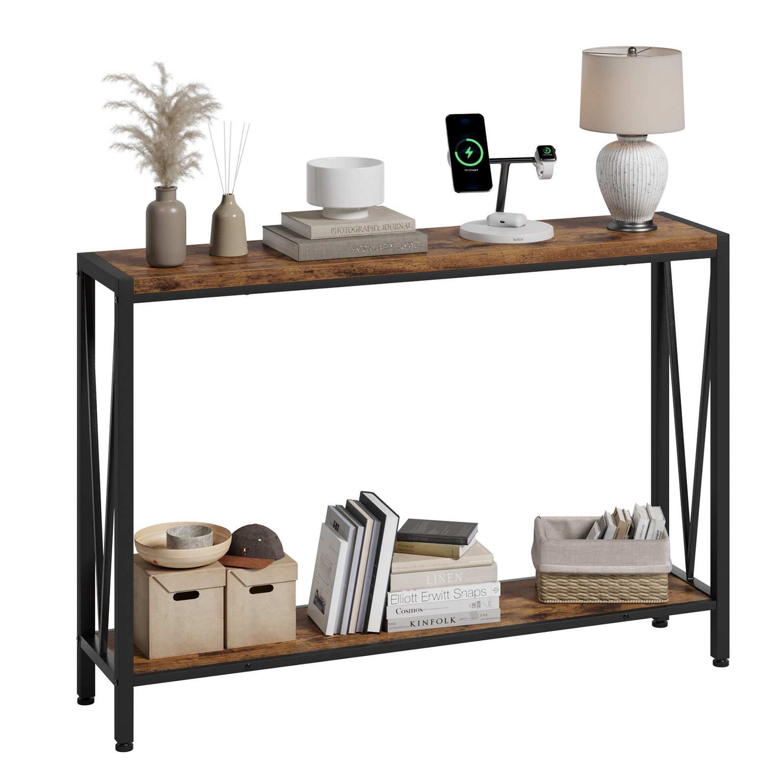 GarveeMore Konsolentisch,Beistelltisch,Holz und Metall Sofatisch mit günstig online kaufen