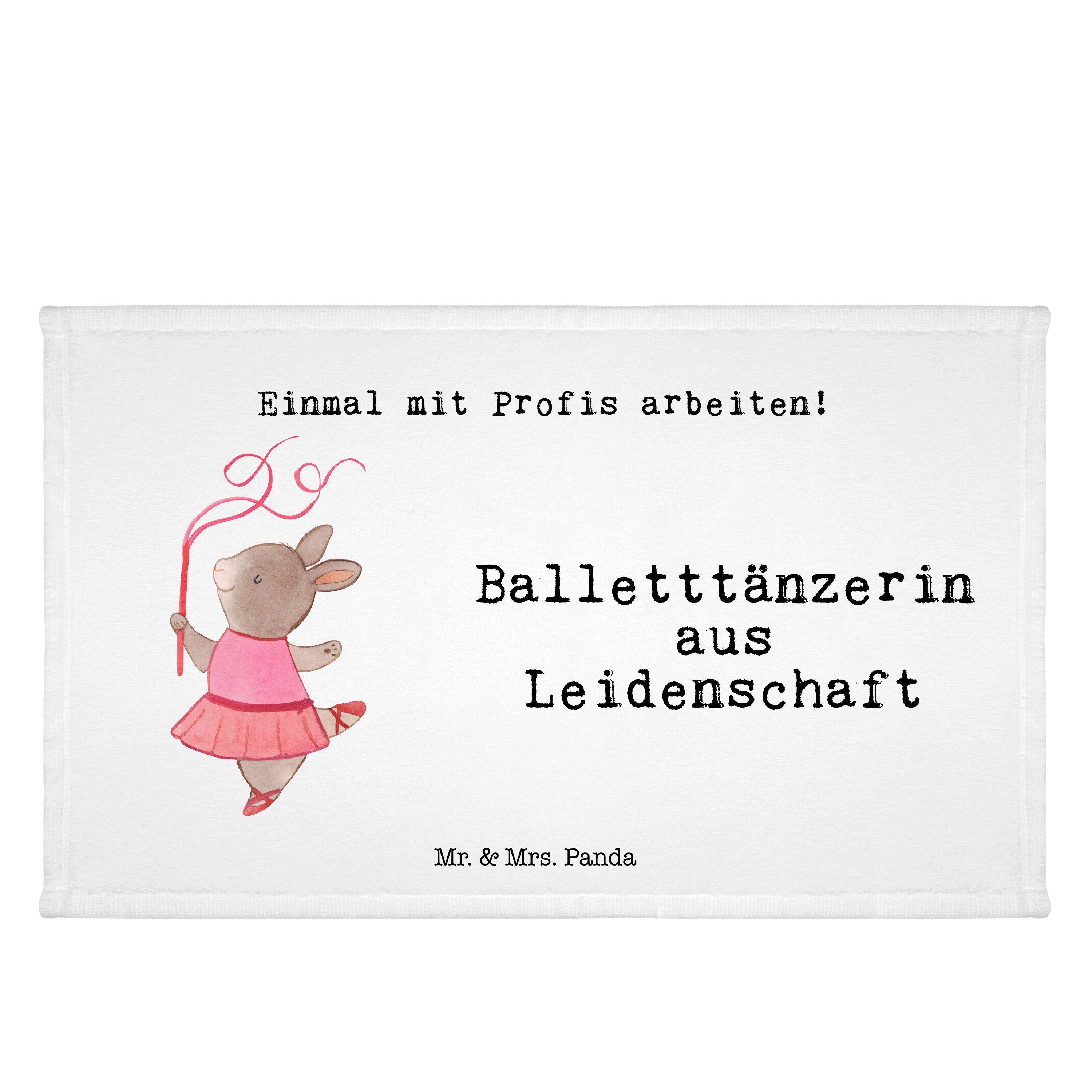 Mr. & Mrs. Panda Handtuch Balletttänzerin aus Leidenschaft - Weiß - Geschenk, Sport Handtuch, G, (1-St)