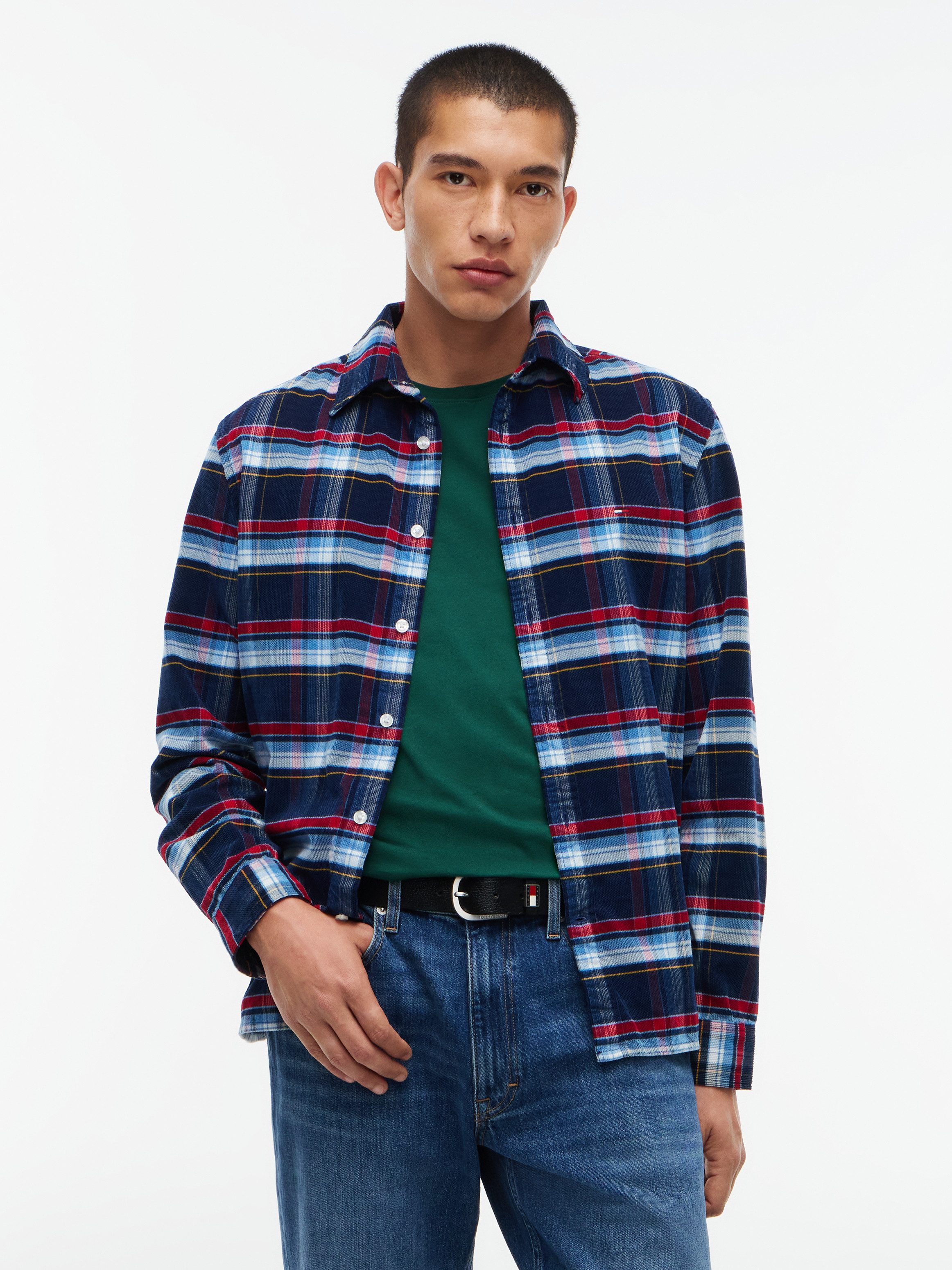 Tommy Jeans Langarmhemd REGULAR PATTERN CORDUROY Regular Fit, aus Dobby-Cord