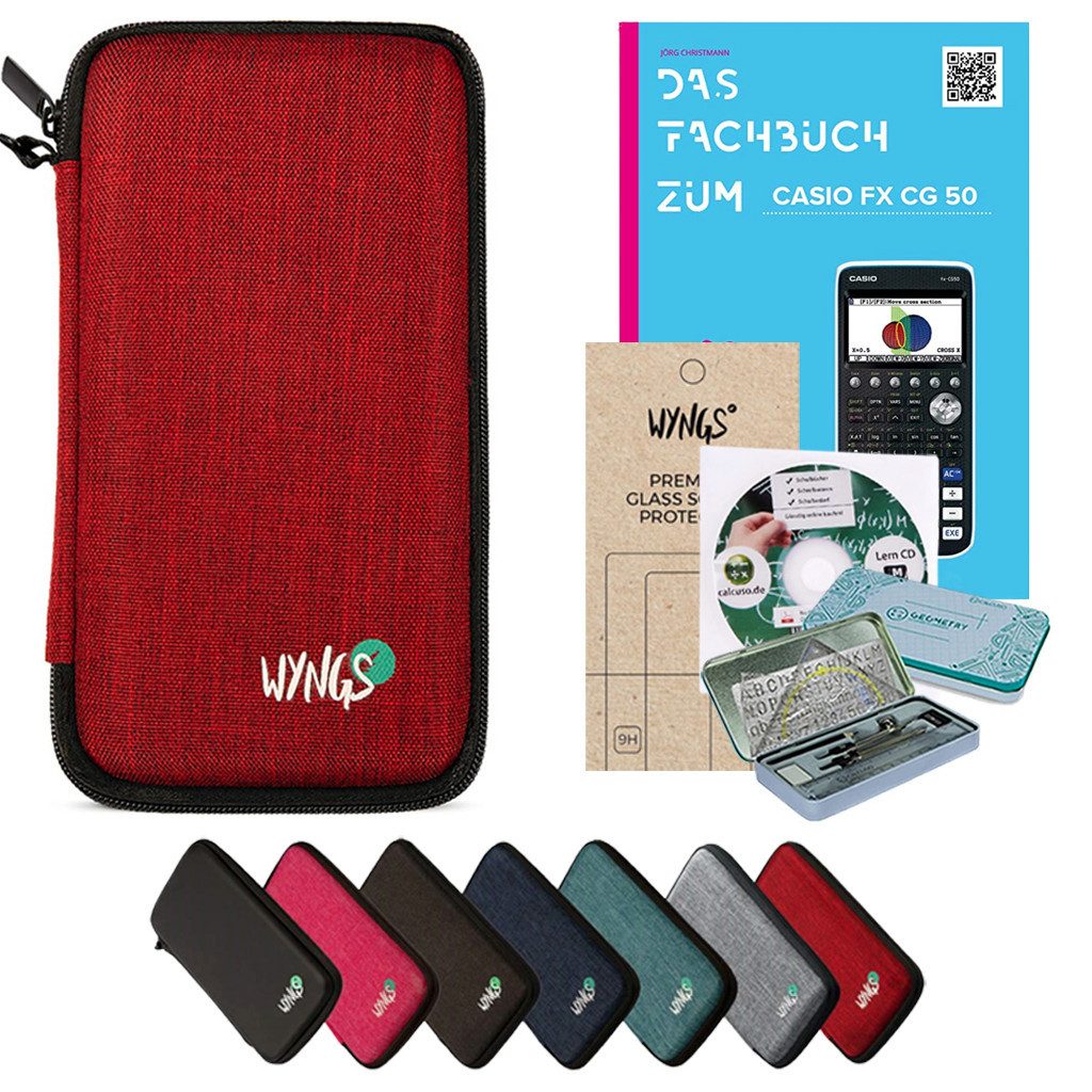 Taschenrechner Zubehör zum Casio fx-CG50 Grafikrechner - Rot - Premium Set