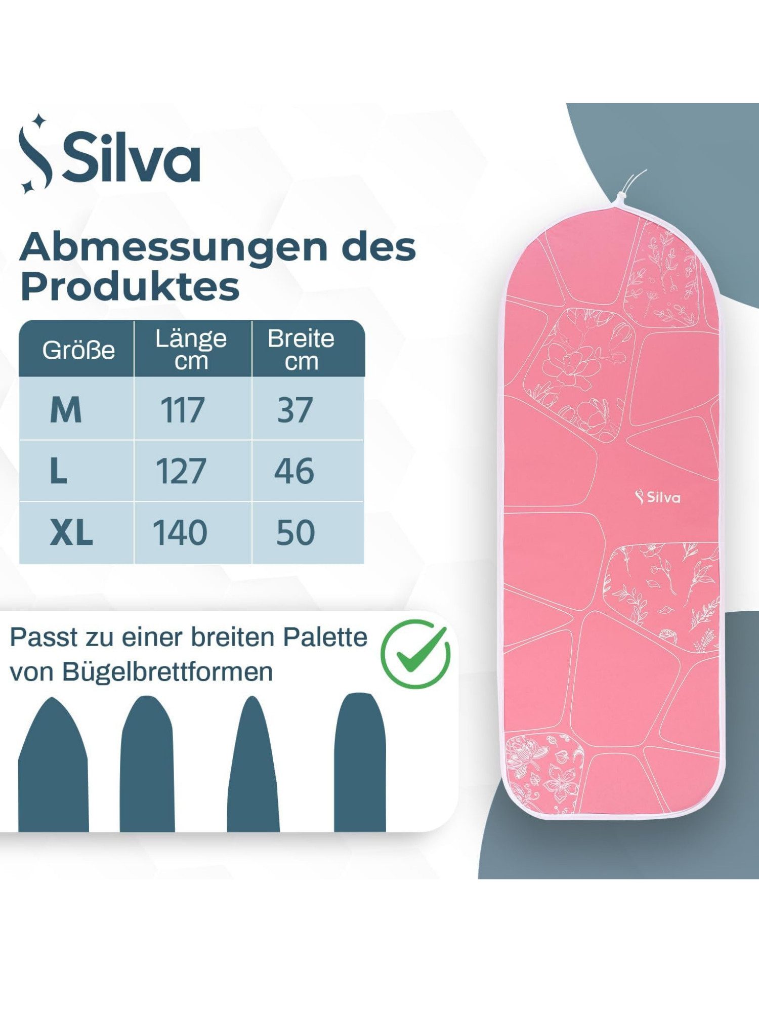 Silva EU Ersatz-Bügelbrettbezug Premium Bügelbrettbezug 3-Schicht günstig online kaufen