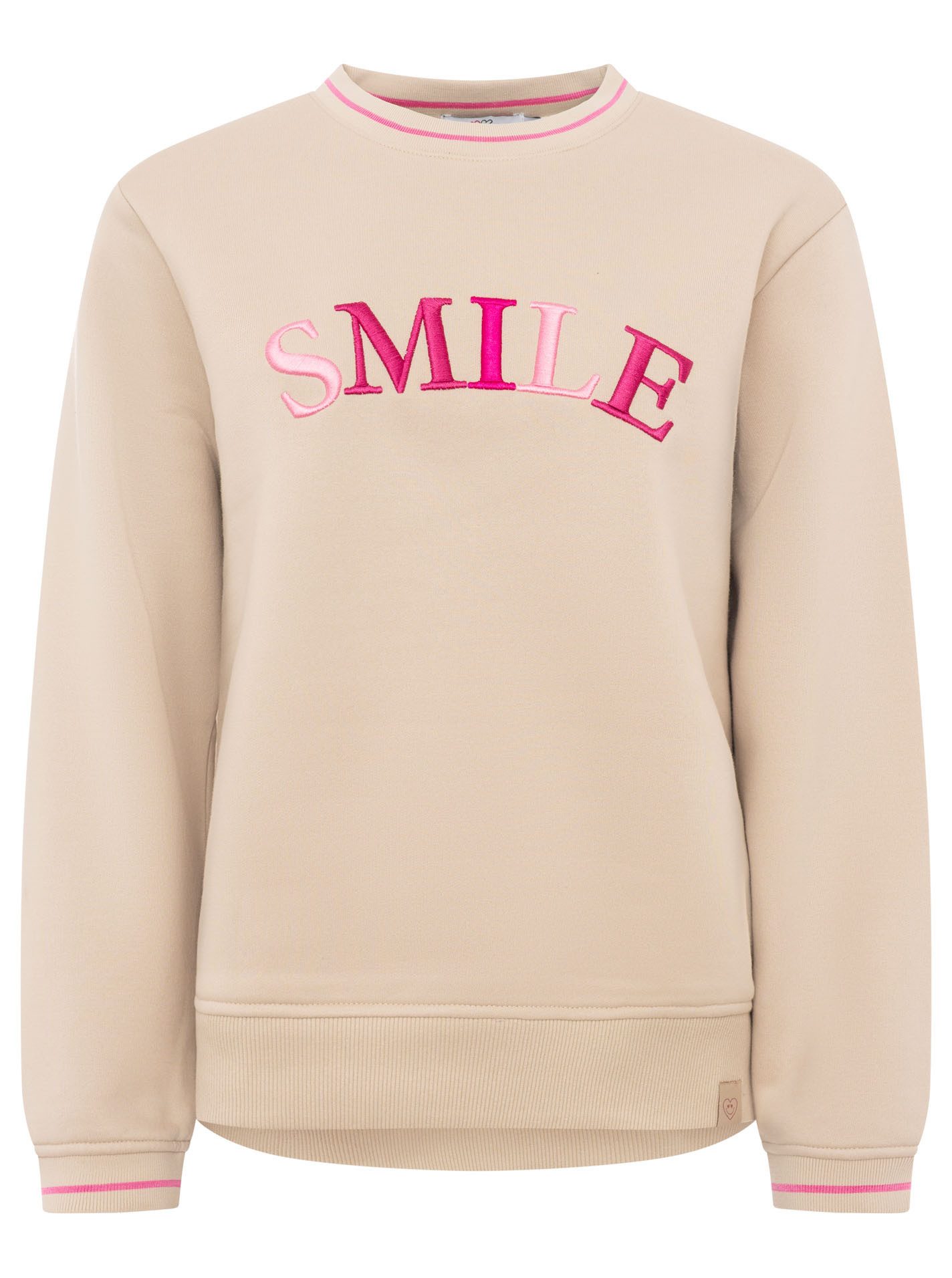 Zwillingsherz Hoodie "Smile Shine" Rundhals, mit Lurexstreifen an den Bündc günstig online kaufen