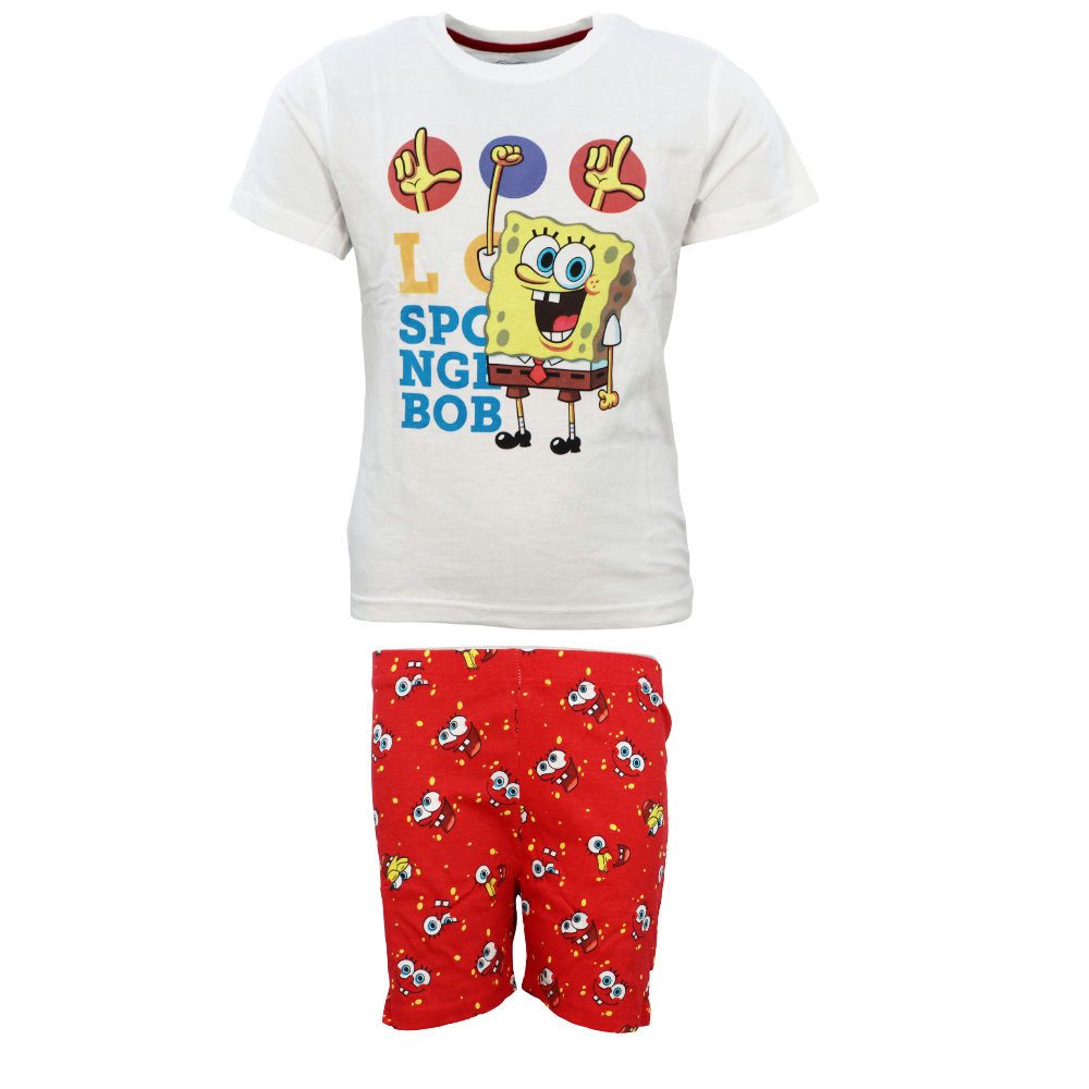Spongebob Schwammkopf Schlafanzug Spongebob Schwammkopf Kinder Jungen kurzarm Pyjama (Set) Gr. 104 bis 134, Baumwolle