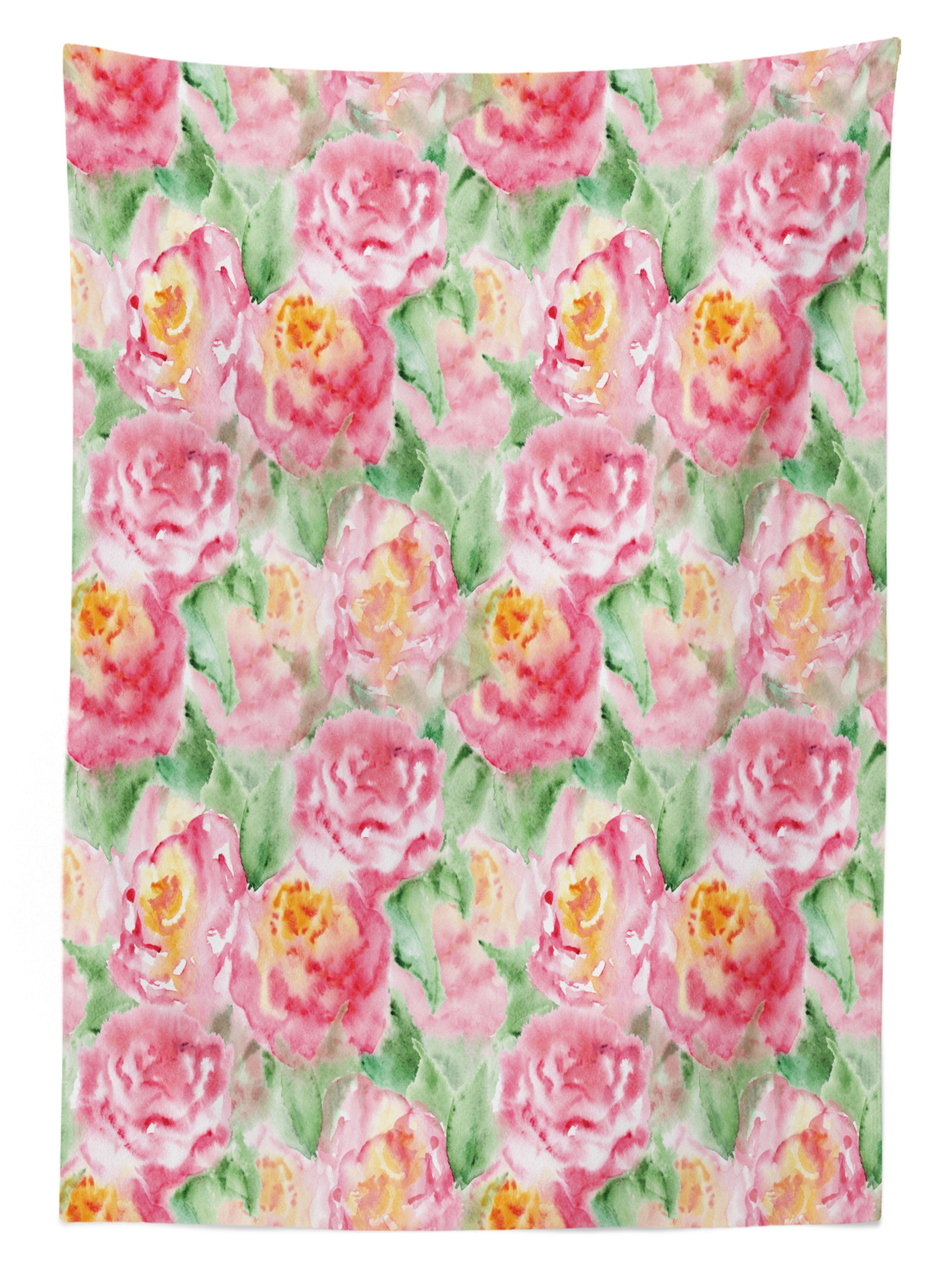 Farbfest den Für Klare Abakuhaus Rose geeignet Blühenden Tischdecke Waschbar Farben, weiche Bereich Außen