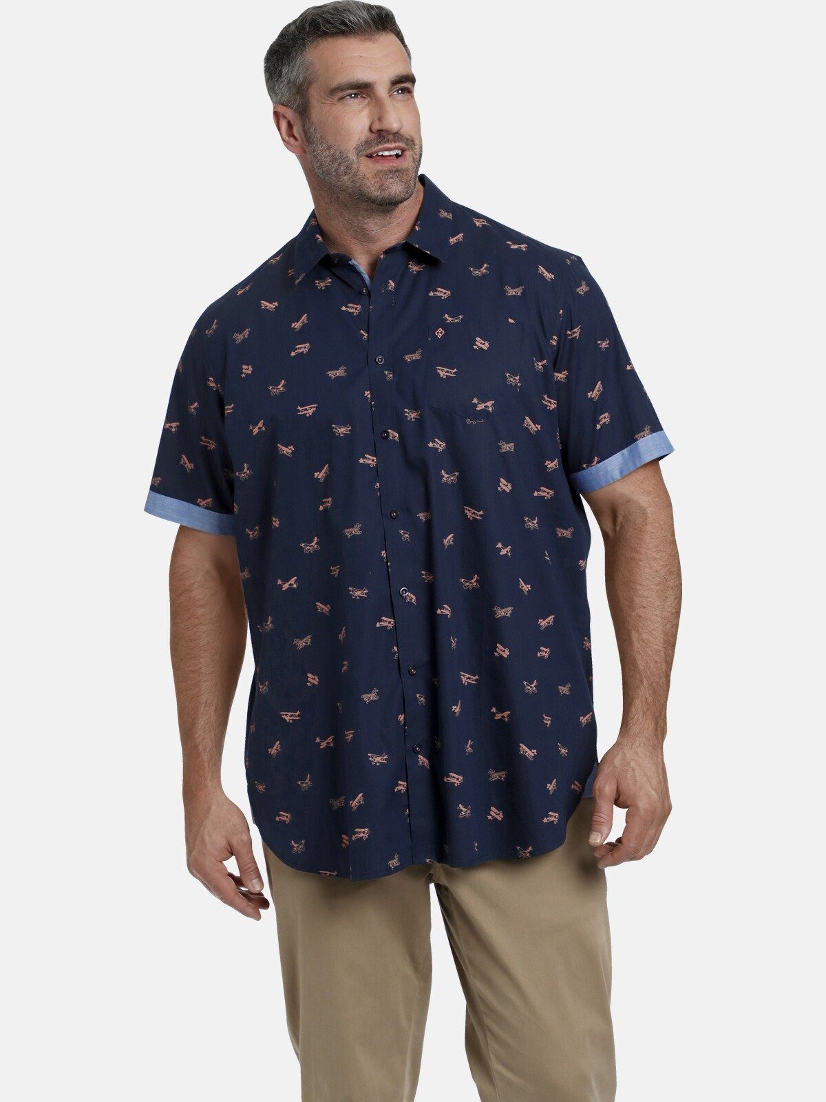 Charles Colby Kurzarmhemd DUKE MAOLNE +Fit Kollektion, Allover-Print