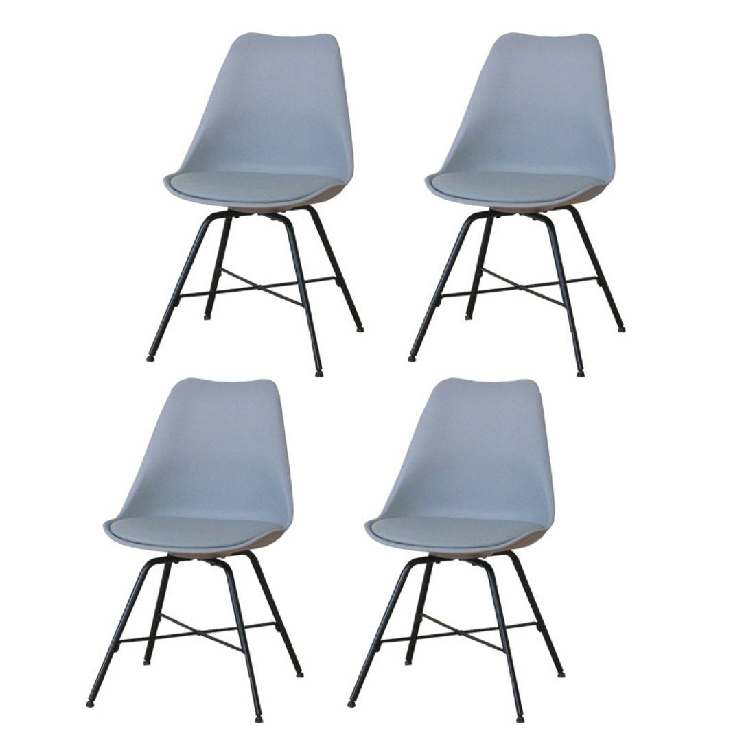ebuy24 Esszimmerstuhl »Niko 4 stk.Schalenstuhl grau,Metallgestell